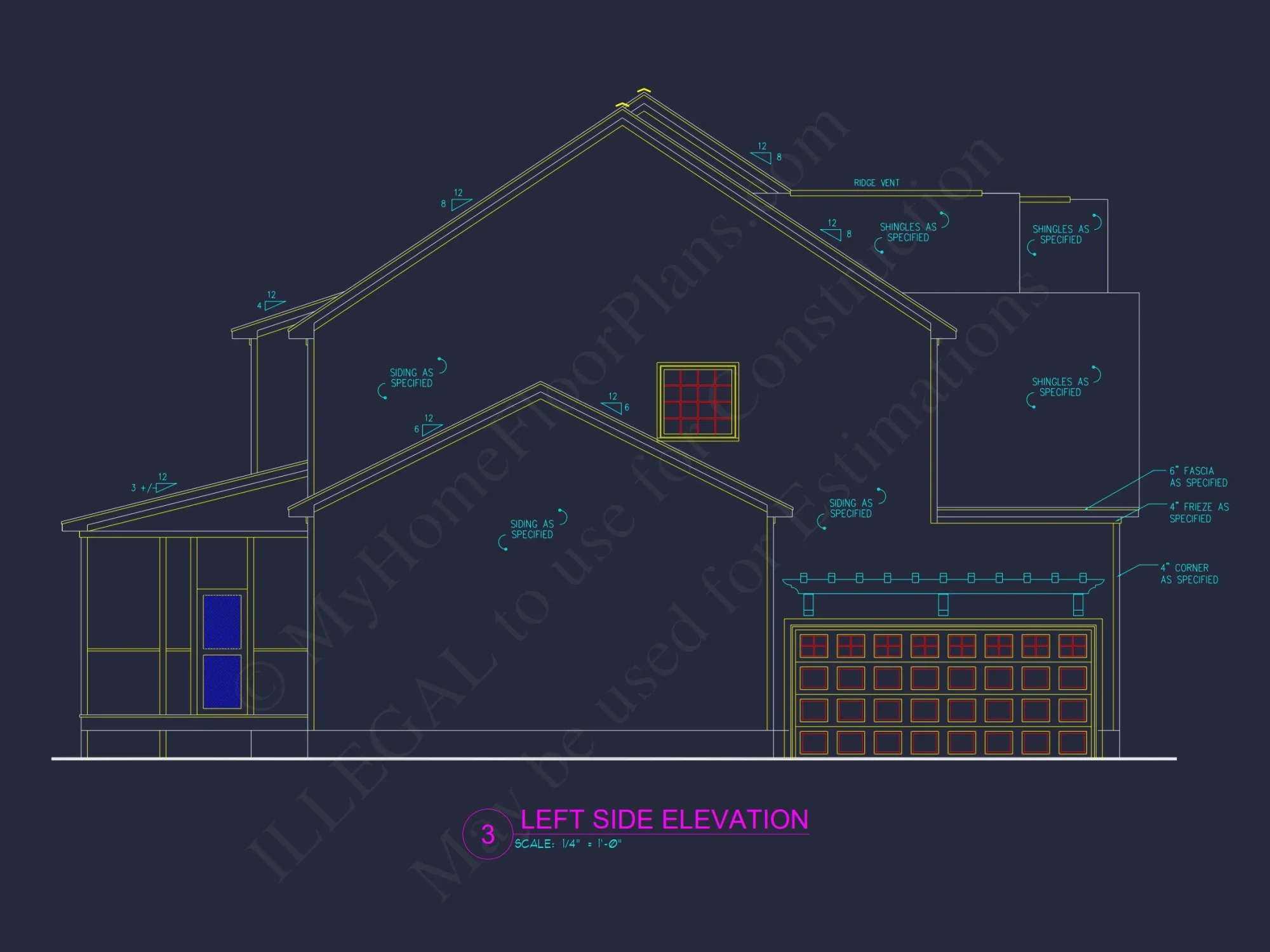 Architectural Floor Plan Blueprint for Spacious 4-Bed Craftsman house