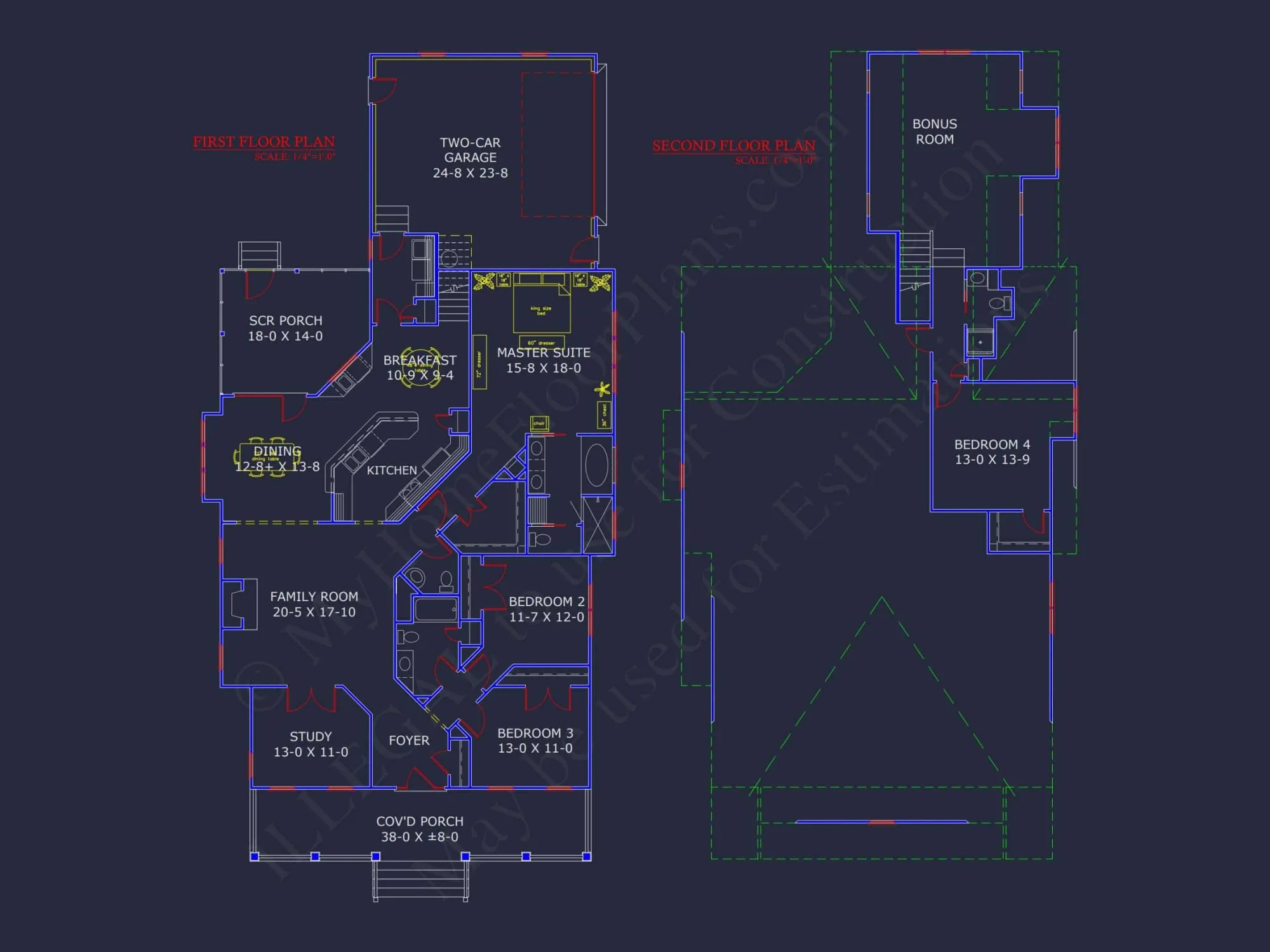 Charming house Floor Plan with CAD Designs, 4 Bedrooms