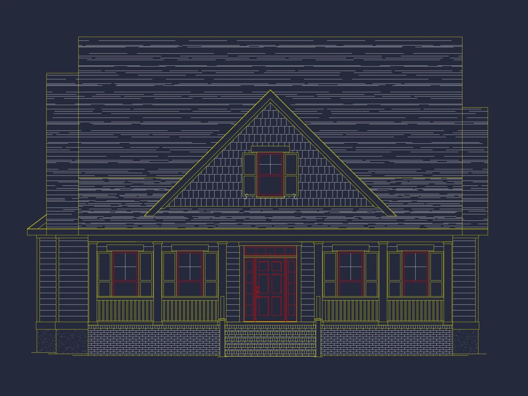 Charming house Floor Plan with CAD Designs, 4 Bedrooms