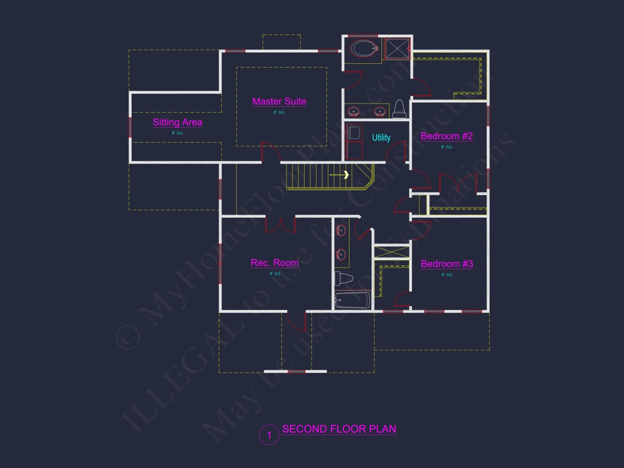 house Design Plan with 2362 Sq Ft CAD Blueprint Layout
