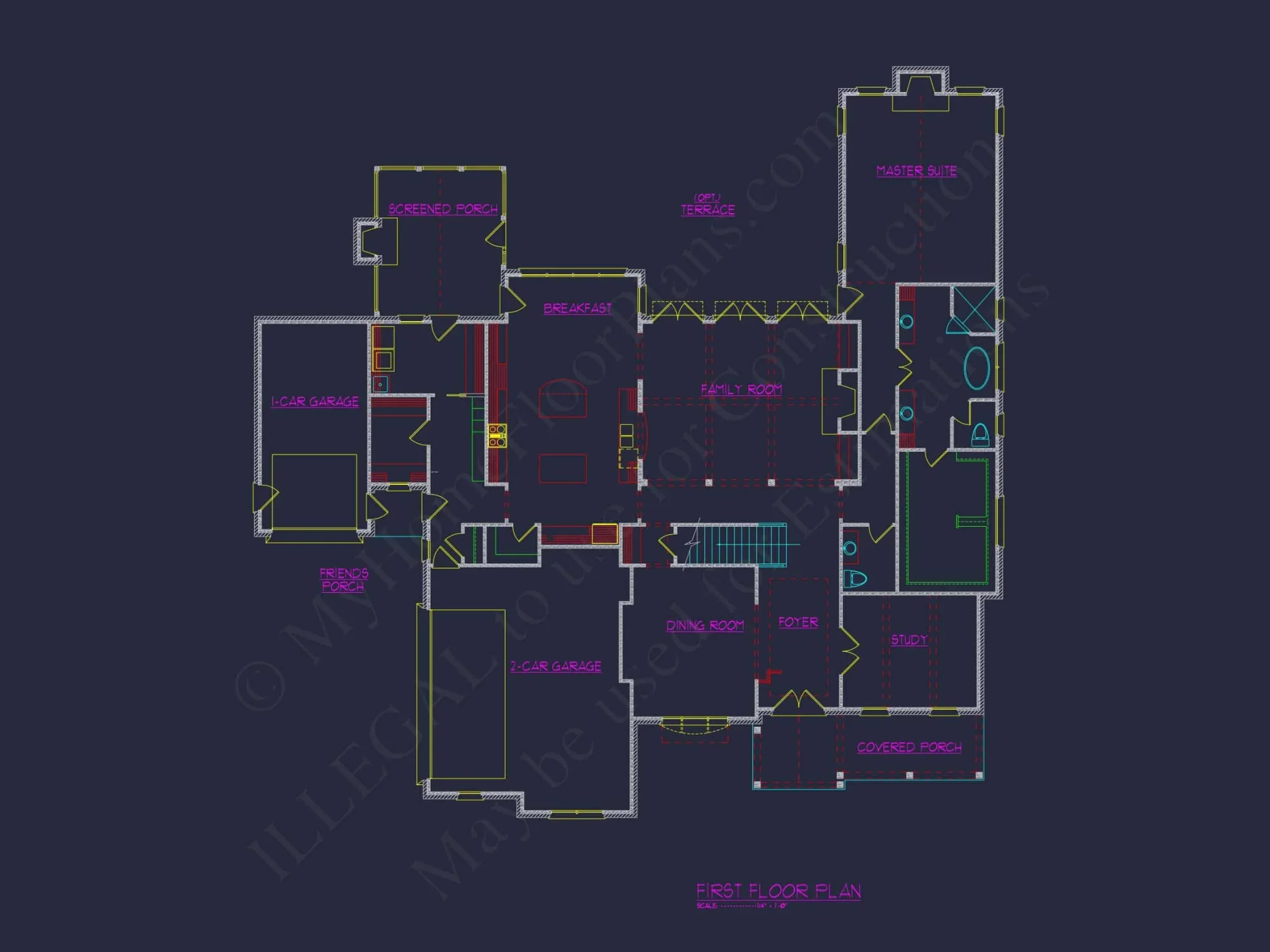 Luxury house Floor Plan with 4 Beds, Blueprint & Designs