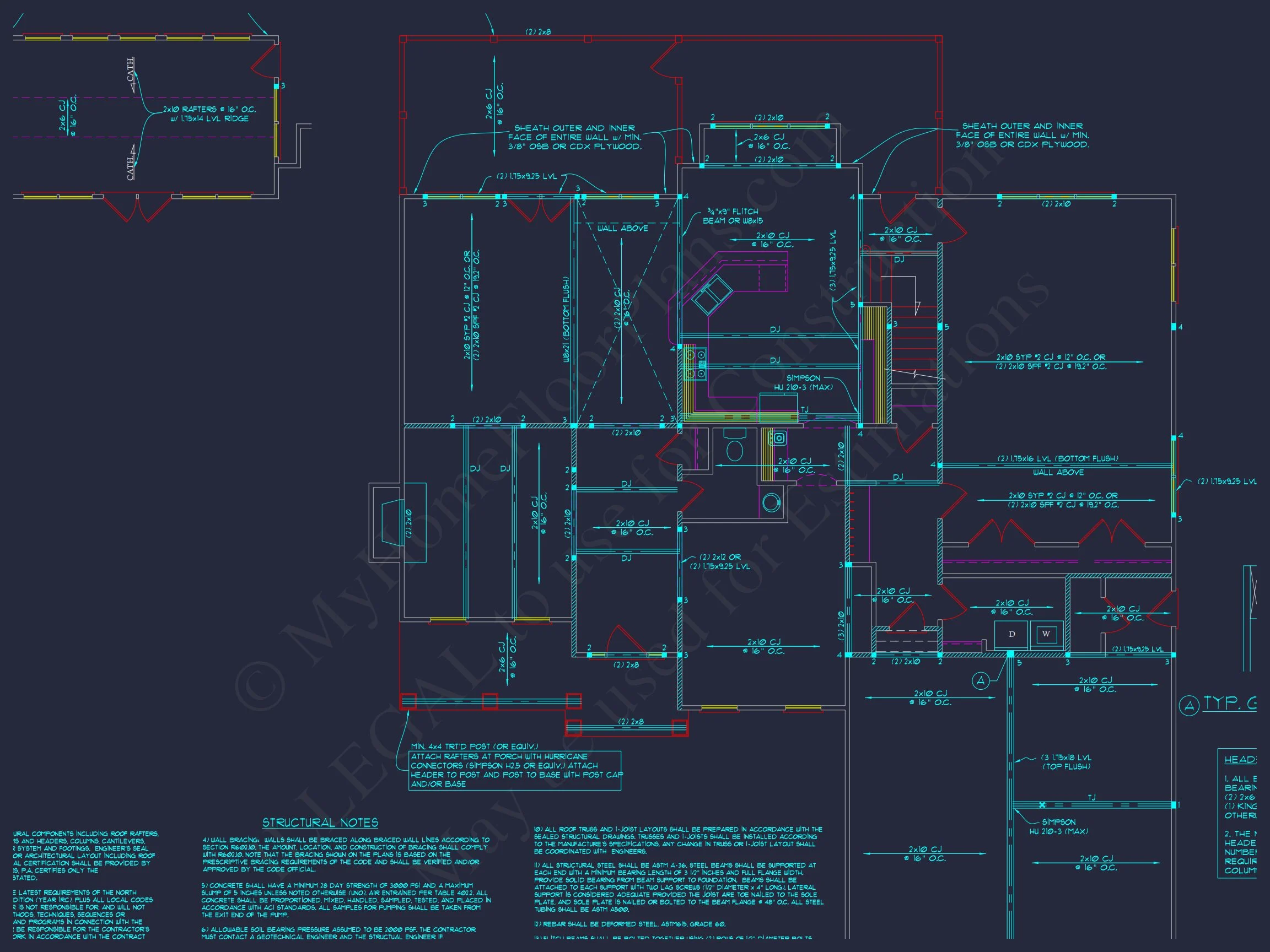 Beautiful house Floor Plan with Blueprint & Modern CAD Designs