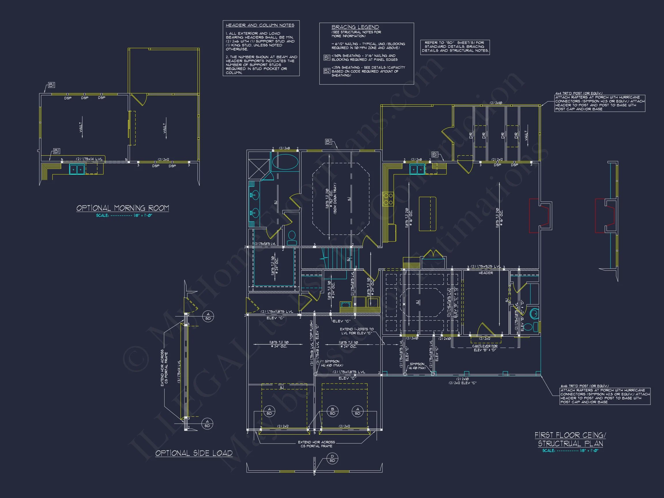 Spacious 2-Story house Plan with Custom Features and CAD Designs