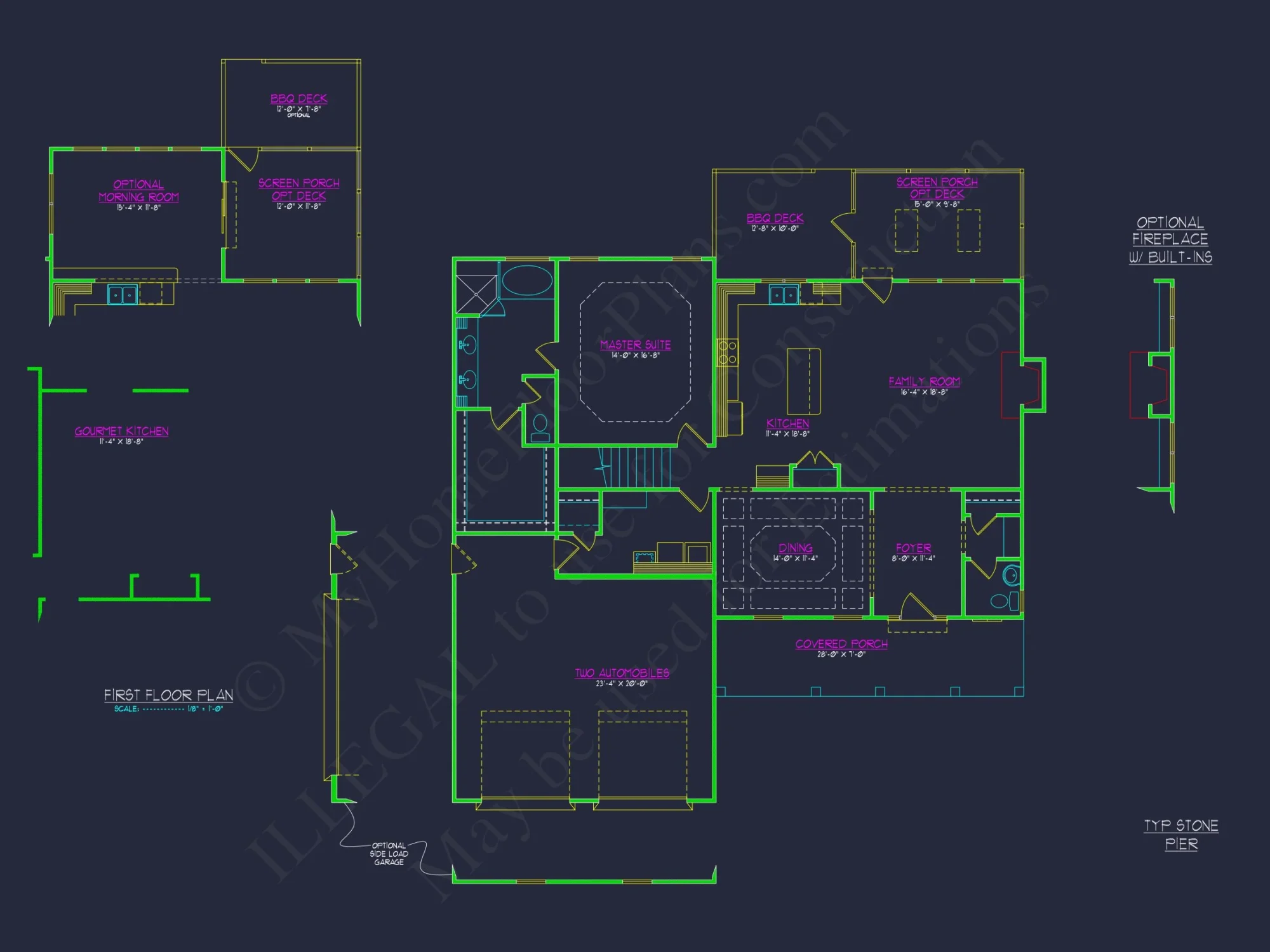 Spacious 2-Story house Plan with Custom Features and CAD Designs