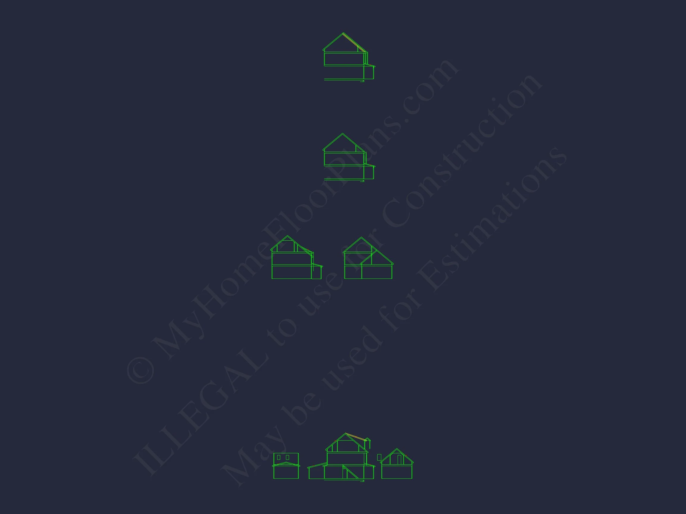 "Blueprint of an elegant multi-level house design created using CAD software"