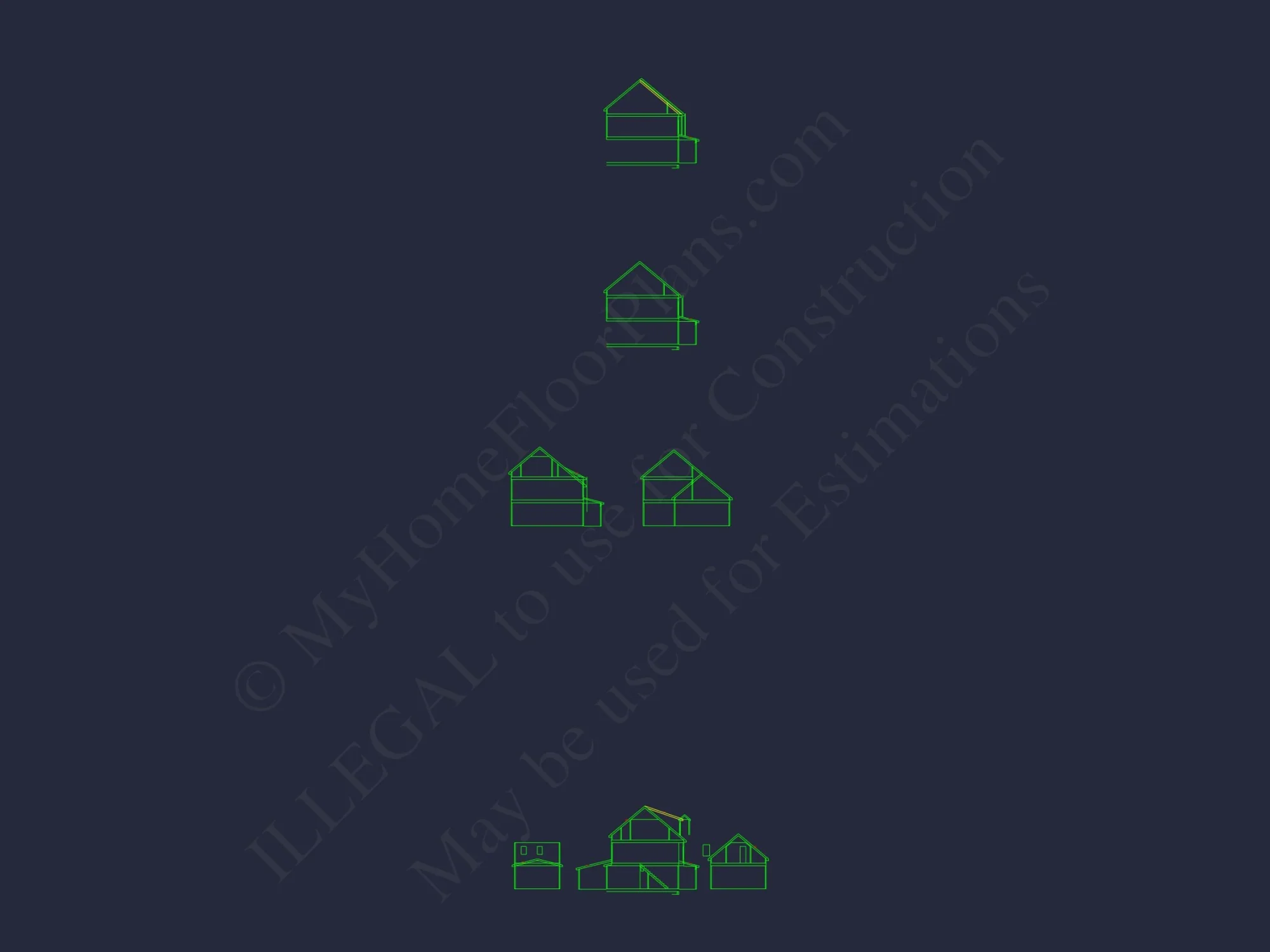 Elegant house Design: CAD Blueprint for Multi-Level Living