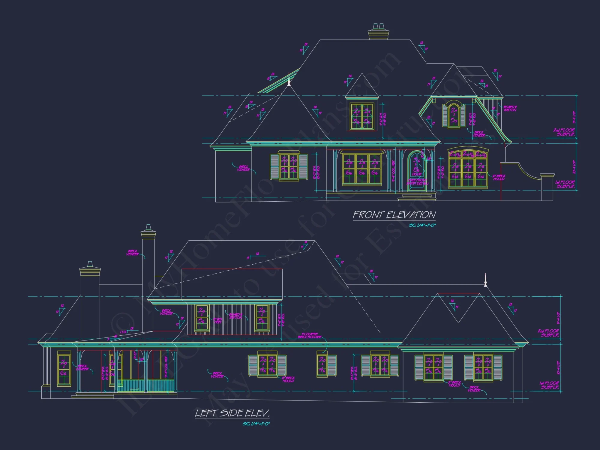 Elegant house Plan with 2-Story Design, CAD Architecture & Features