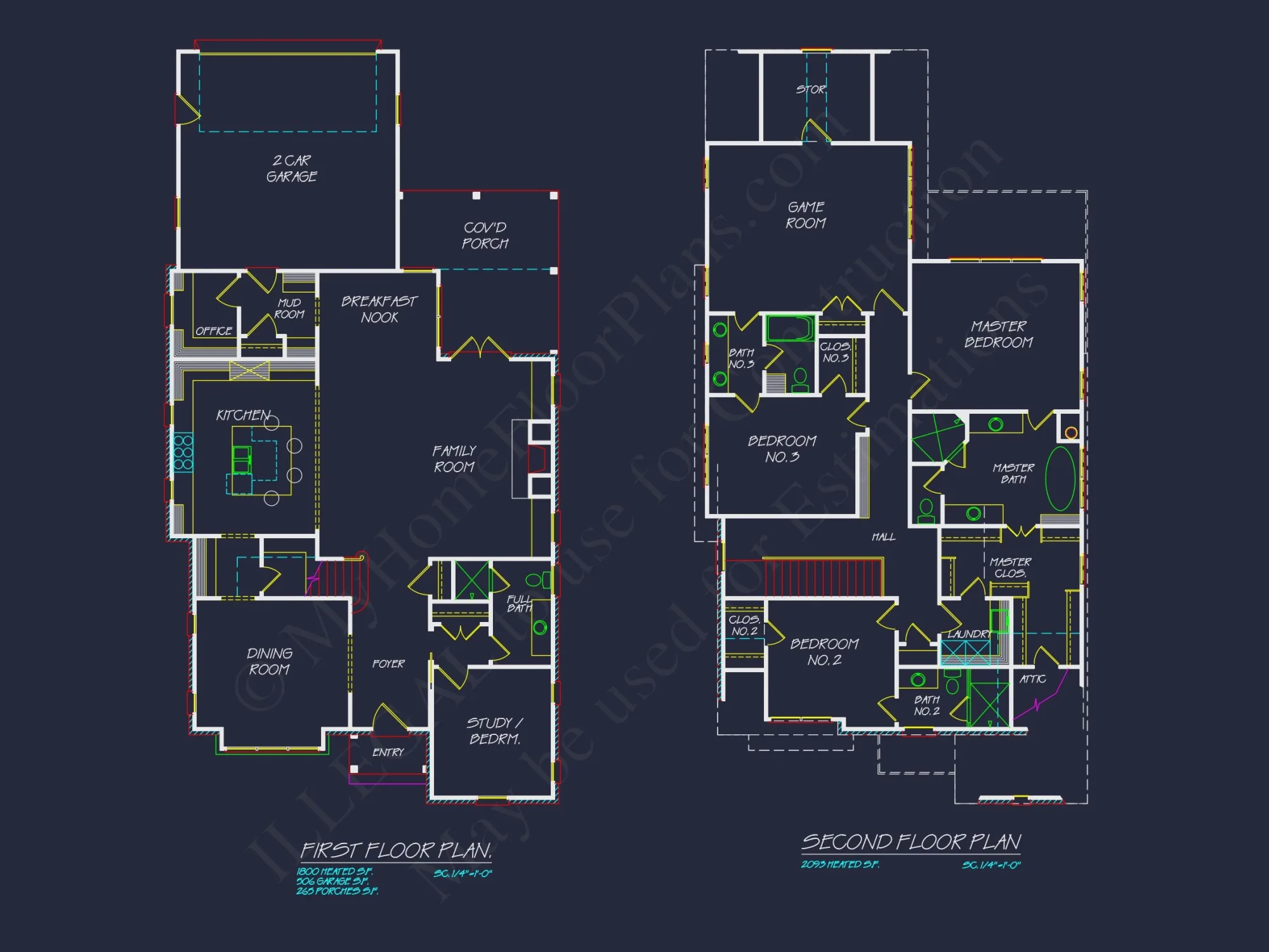 Craftsman-Style house Floor Plan with Spacious CAD Designs