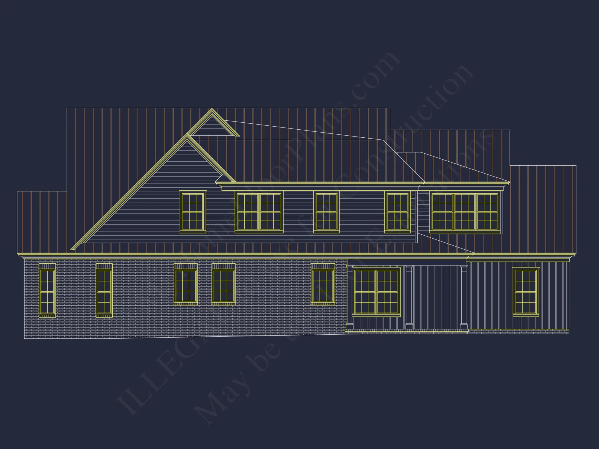 Craftsman-Style house Floor Plan with Spacious CAD Designs