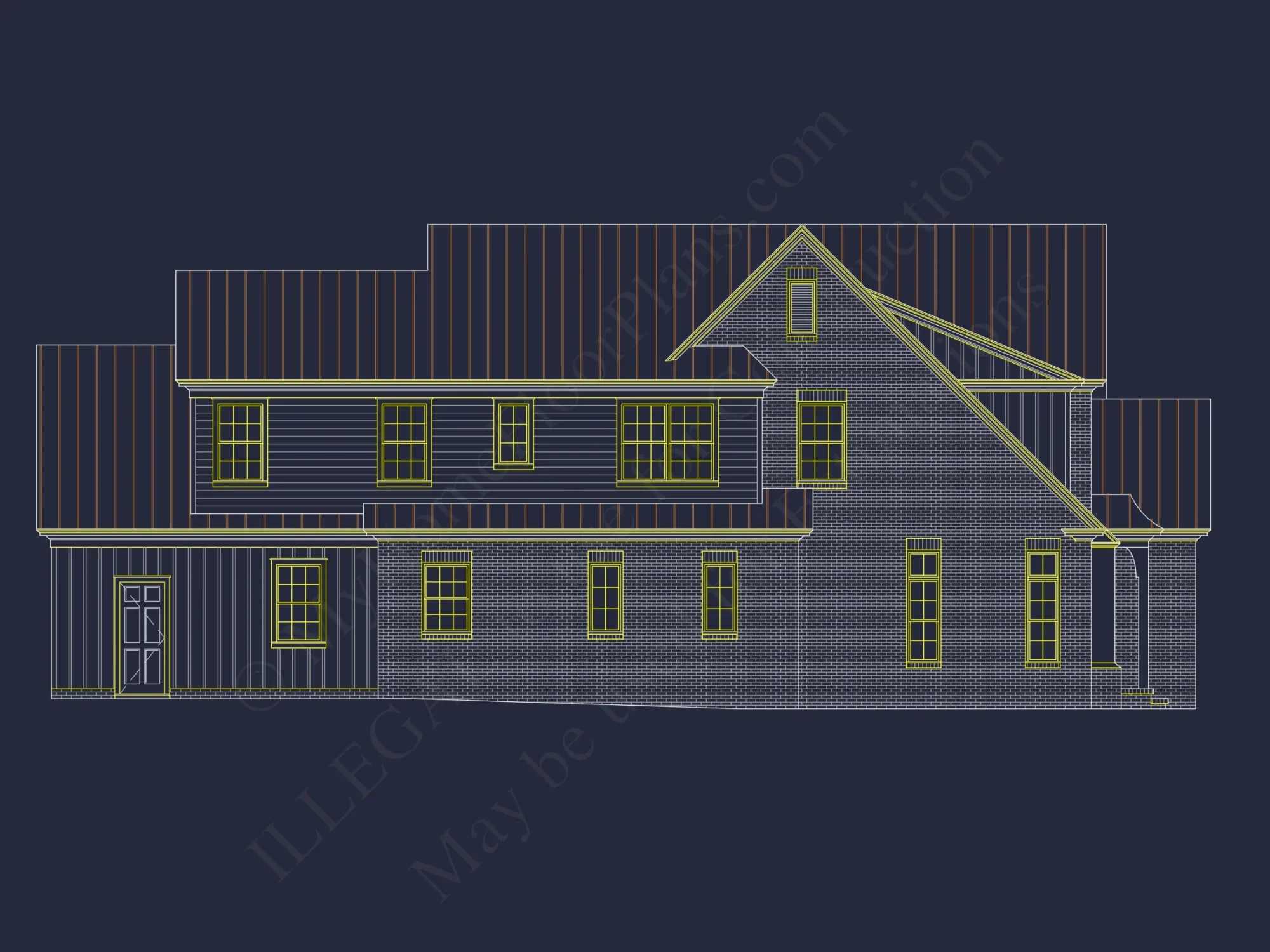 Craftsman-Style house Floor Plan with Spacious CAD Designs