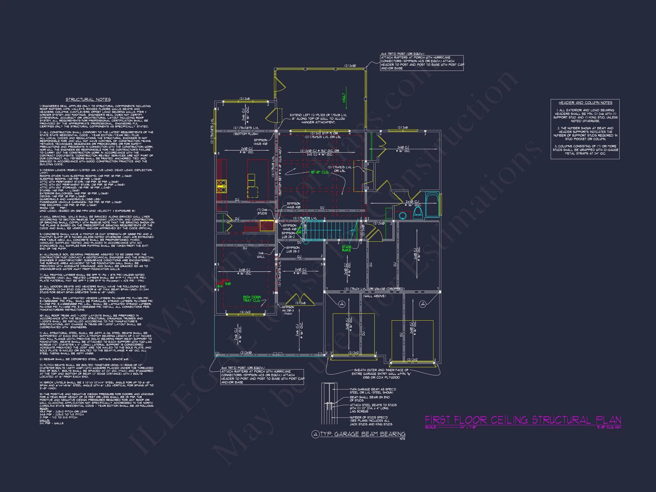 Craftsman house Plan with 2-Story Floor Plan & CAD Designs
