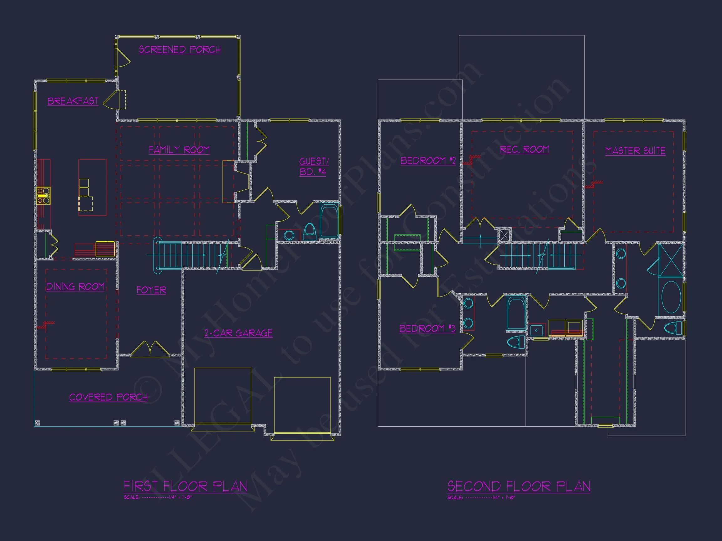 Craftsman house Plan with 2-Story Floor Plan & CAD Designs