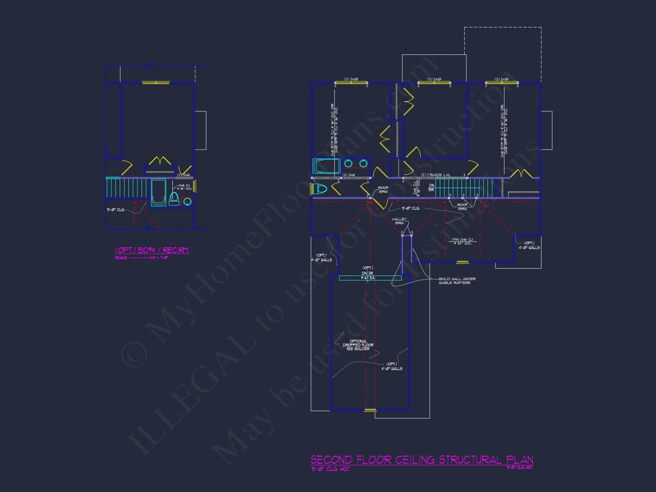 12-2295 HOUSE PLAN - House Floor Plan Blueprint with CAD Designs for 4-Bedroom Build 11 house Floor Plan Blueprint with CAD Designs for 4-Bedroom Build