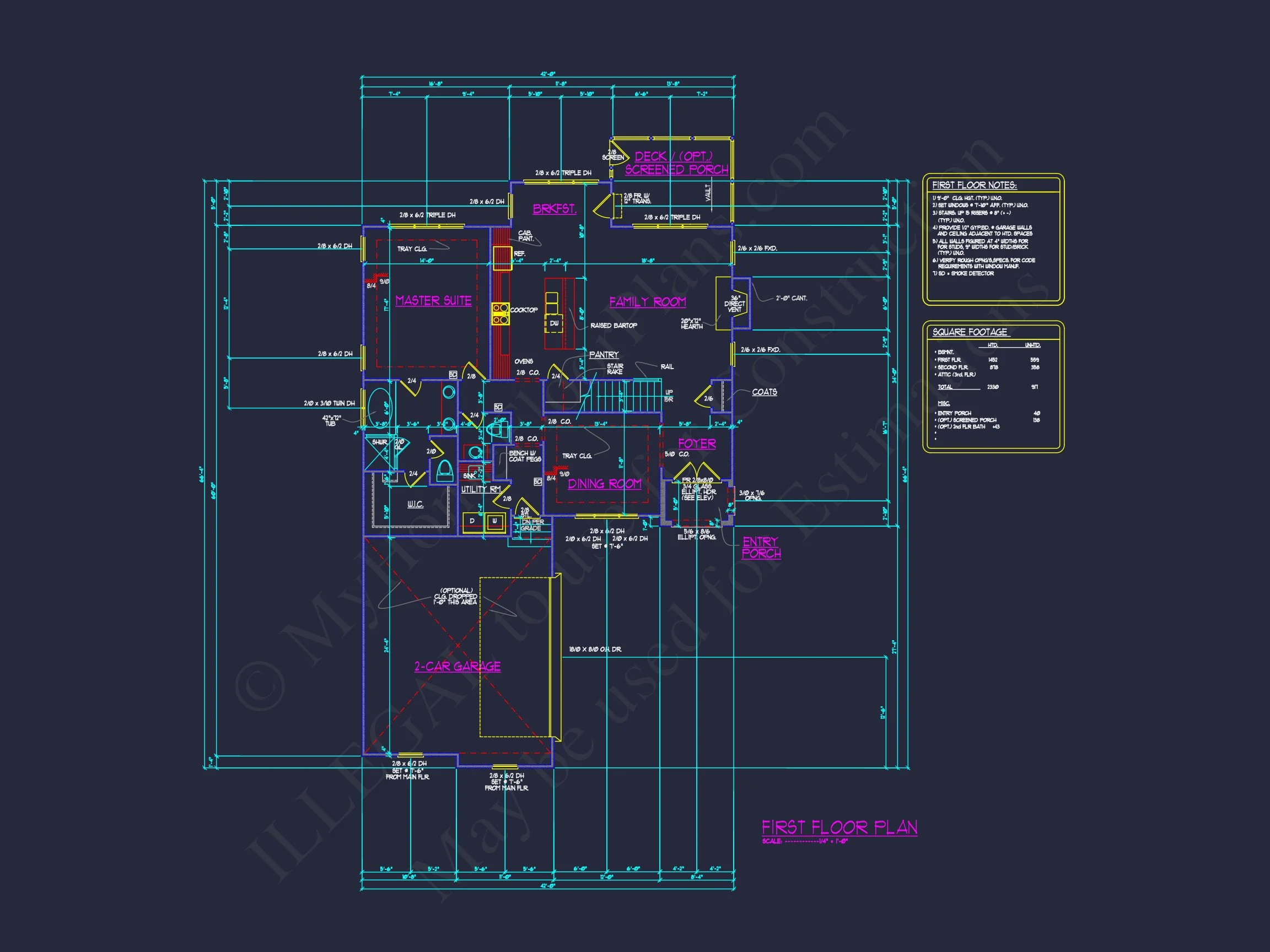 12-2295 HOUSE PLAN - House Floor Plan Blueprint with CAD Designs for 4-Bedroom Build 8 house Floor Plan Blueprint with CAD Designs for 4-Bedroom Build