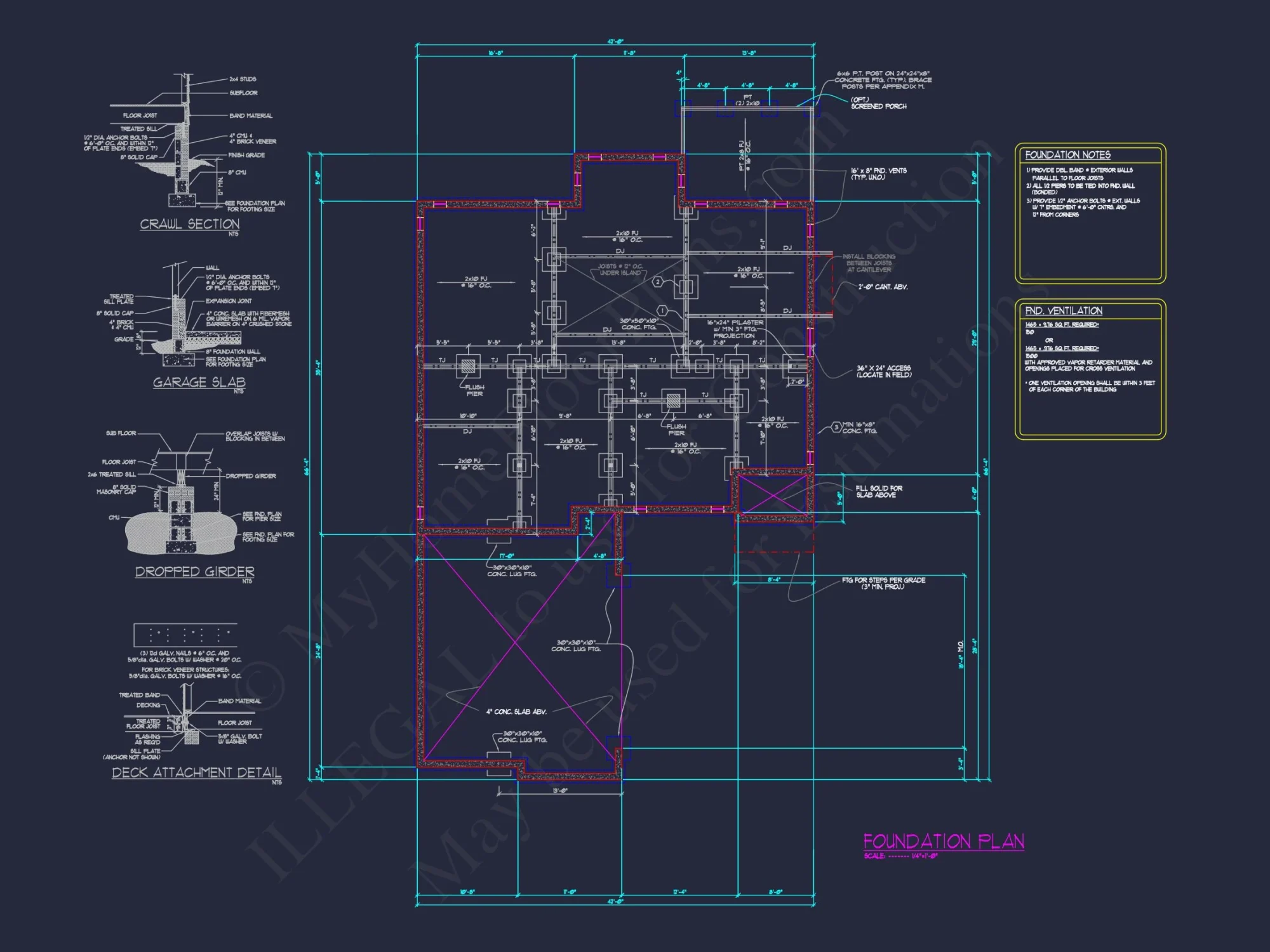 house Floor Plan Blueprint with CAD Designs for 4-Bedroom Build