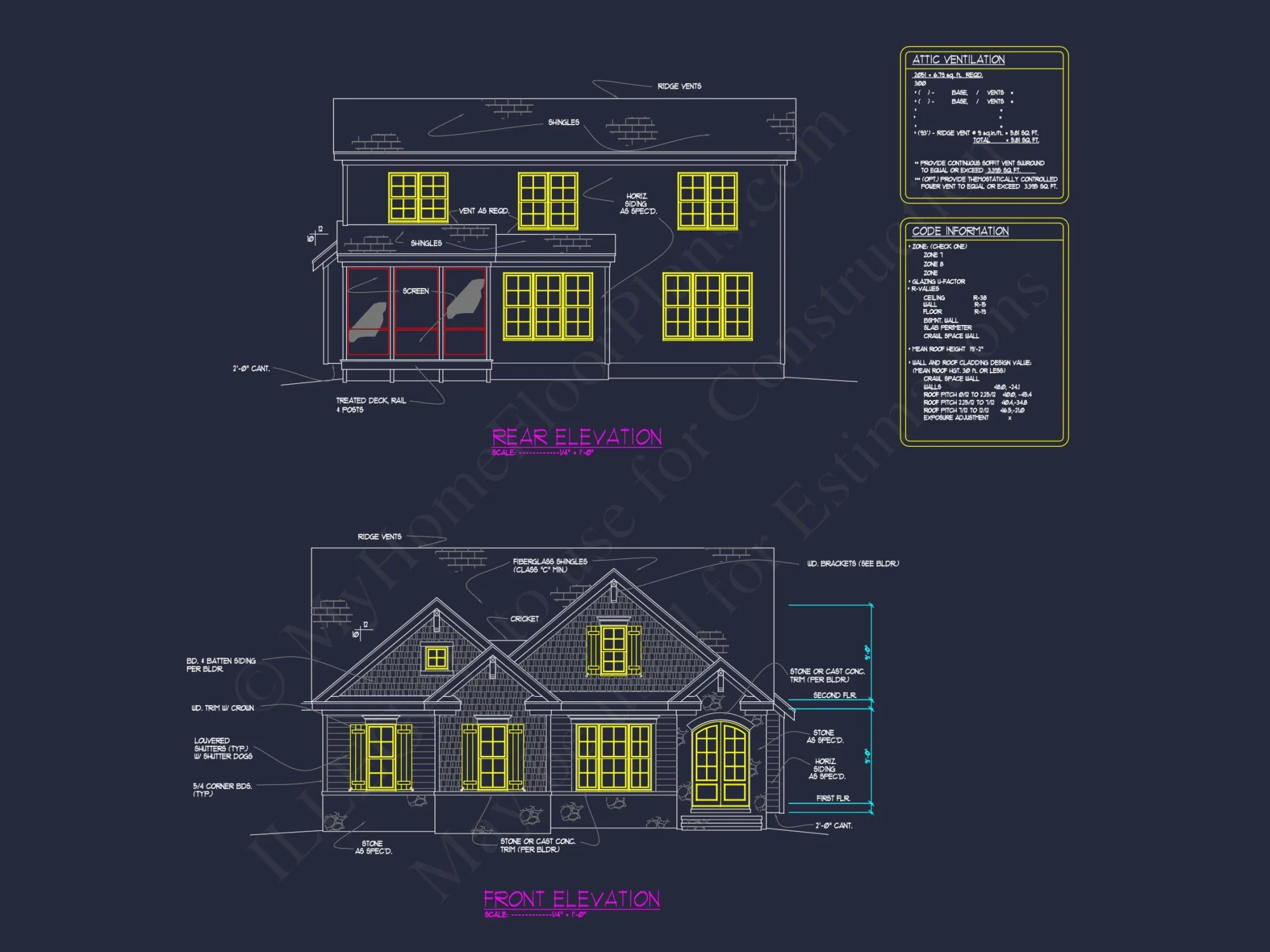 house Floor Plan Blueprint with CAD Designs for 4-Bedroom Build