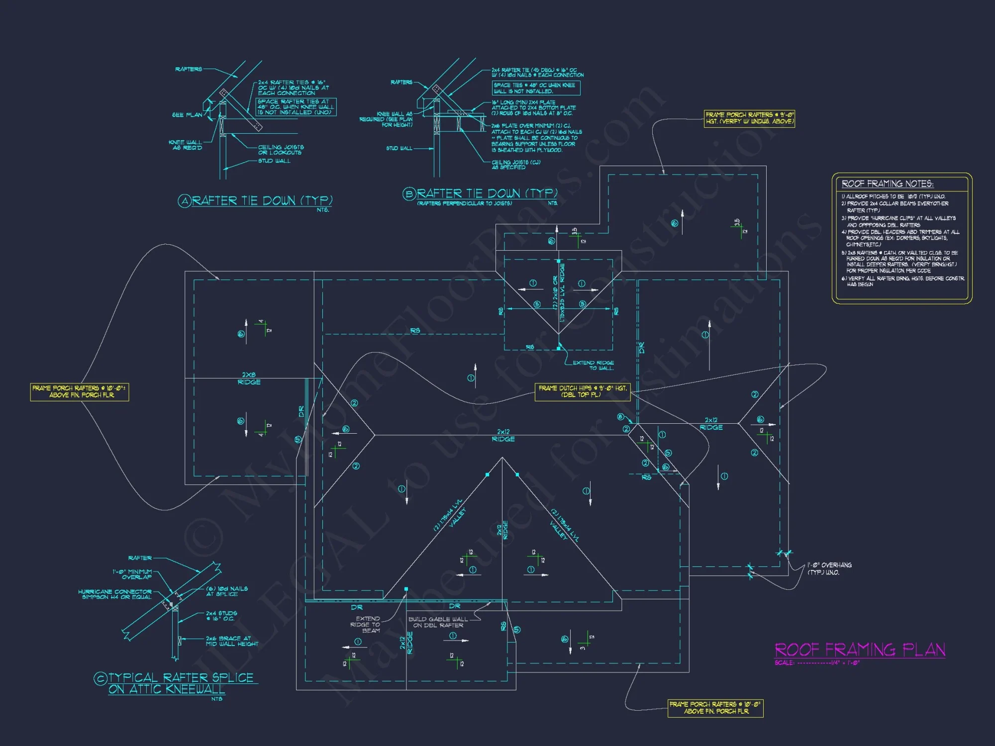 Traditional house Floor Plan with 4 Beds, Blueprint & Designs