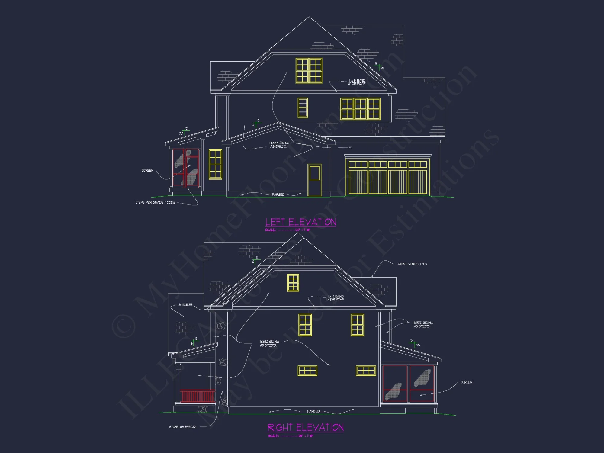 Traditional house Floor Plan with 4 Beds, Blueprint & Designs