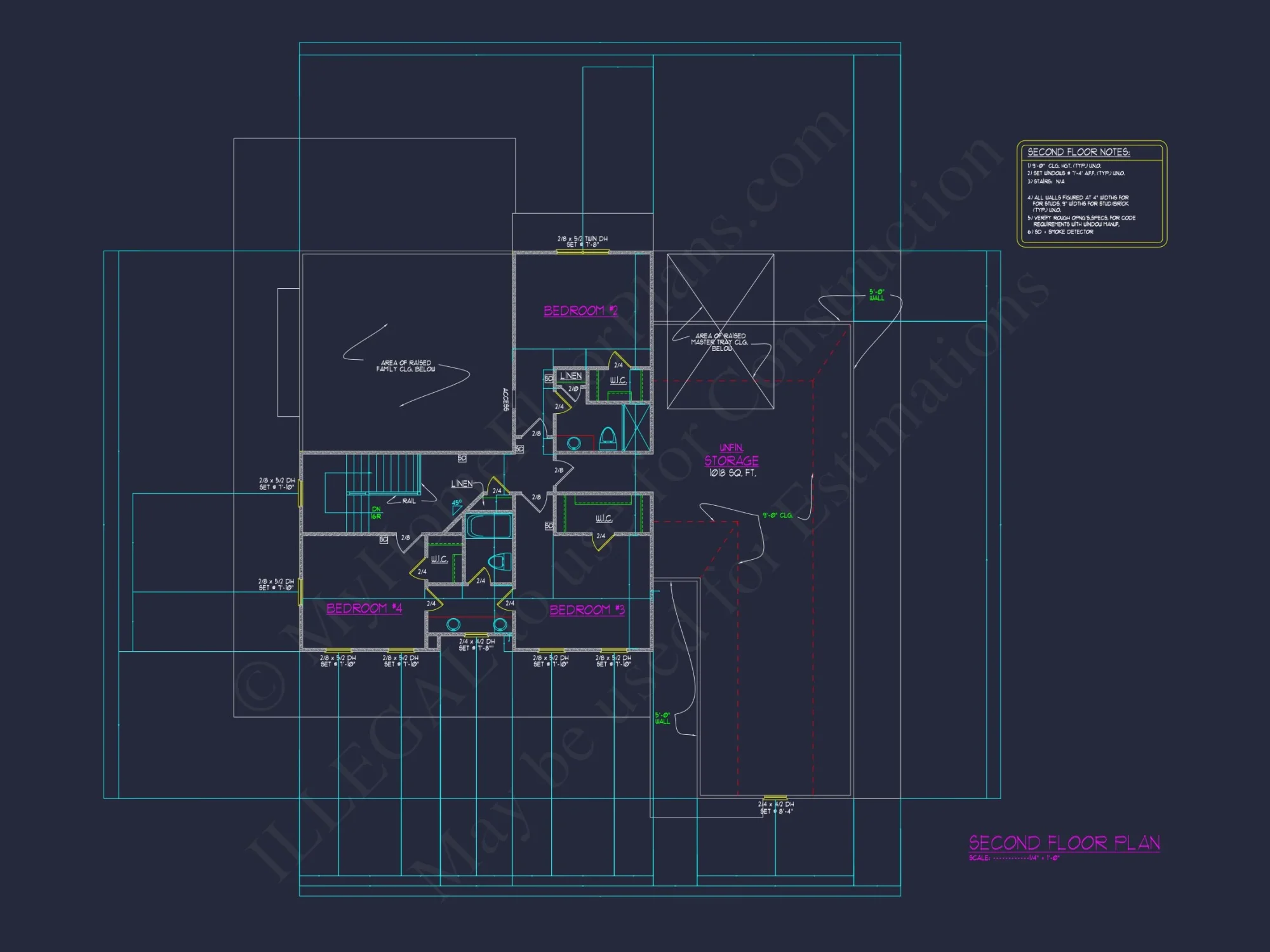 Colonial 2.5-Story house Plan: 4 Bed, 3 Bath, 2-Car Garage