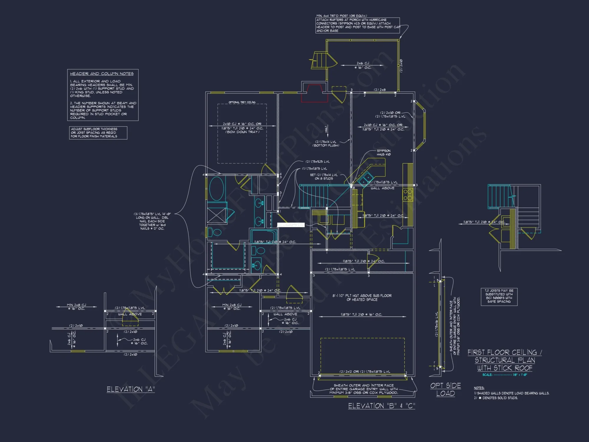 Stunning Craftsman house Plan with 2-Story CAD Designs