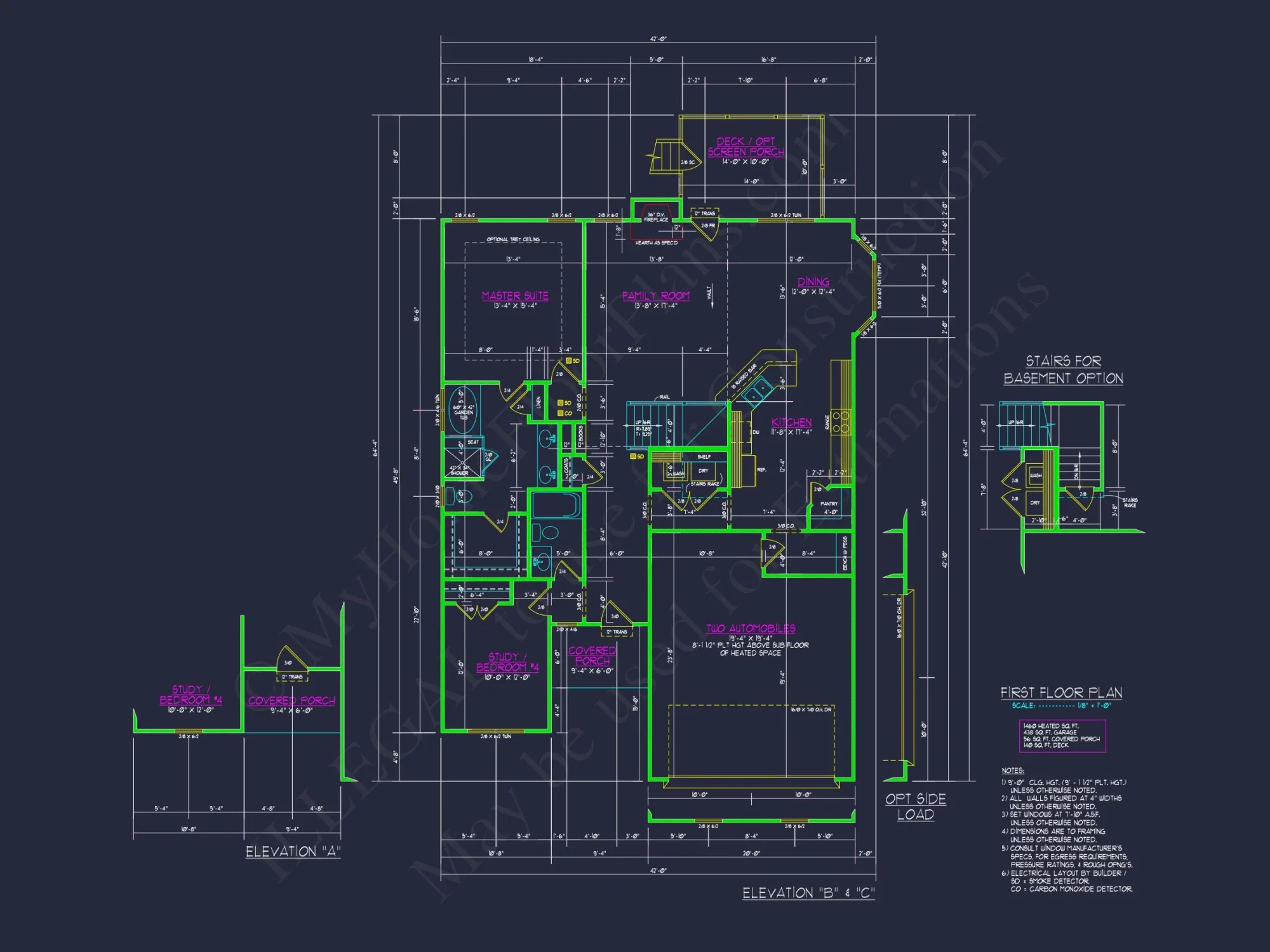 Stunning Craftsman house Plan with 2-Story CAD Designs