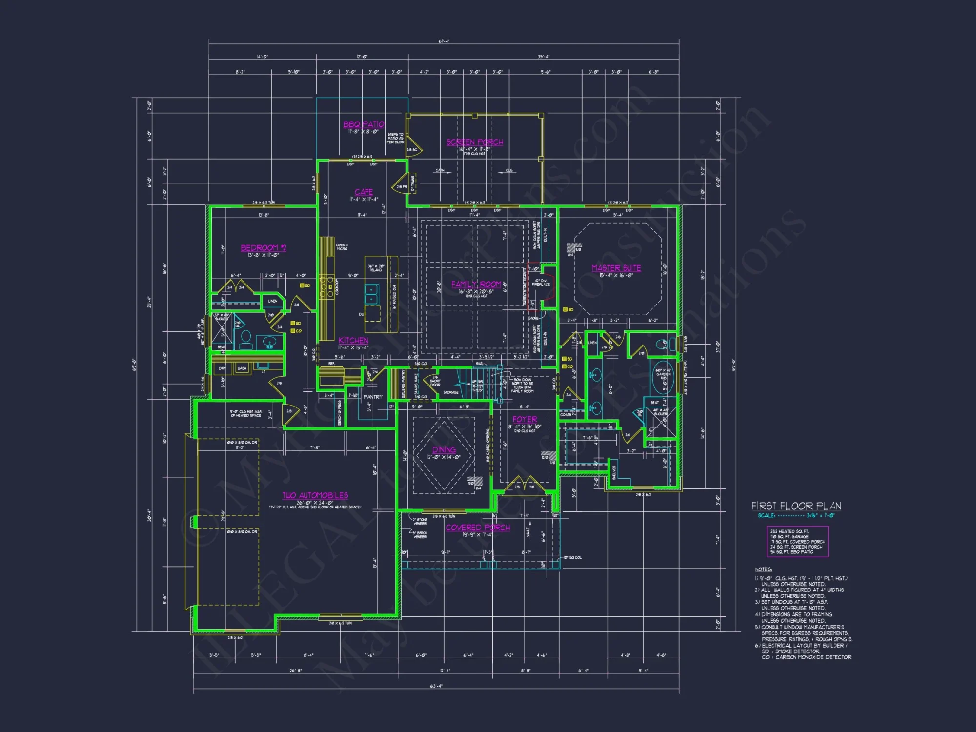 Craftsman house Plan with Detailed Architectural Designs