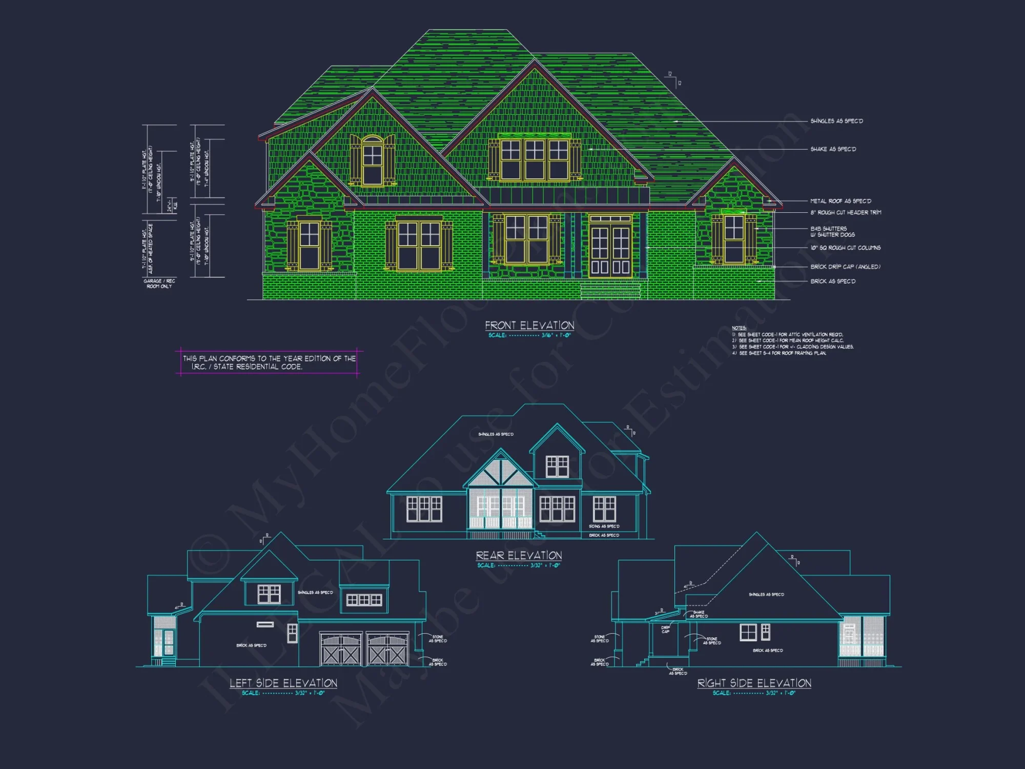 Craftsman house Plan with Detailed Architectural Designs