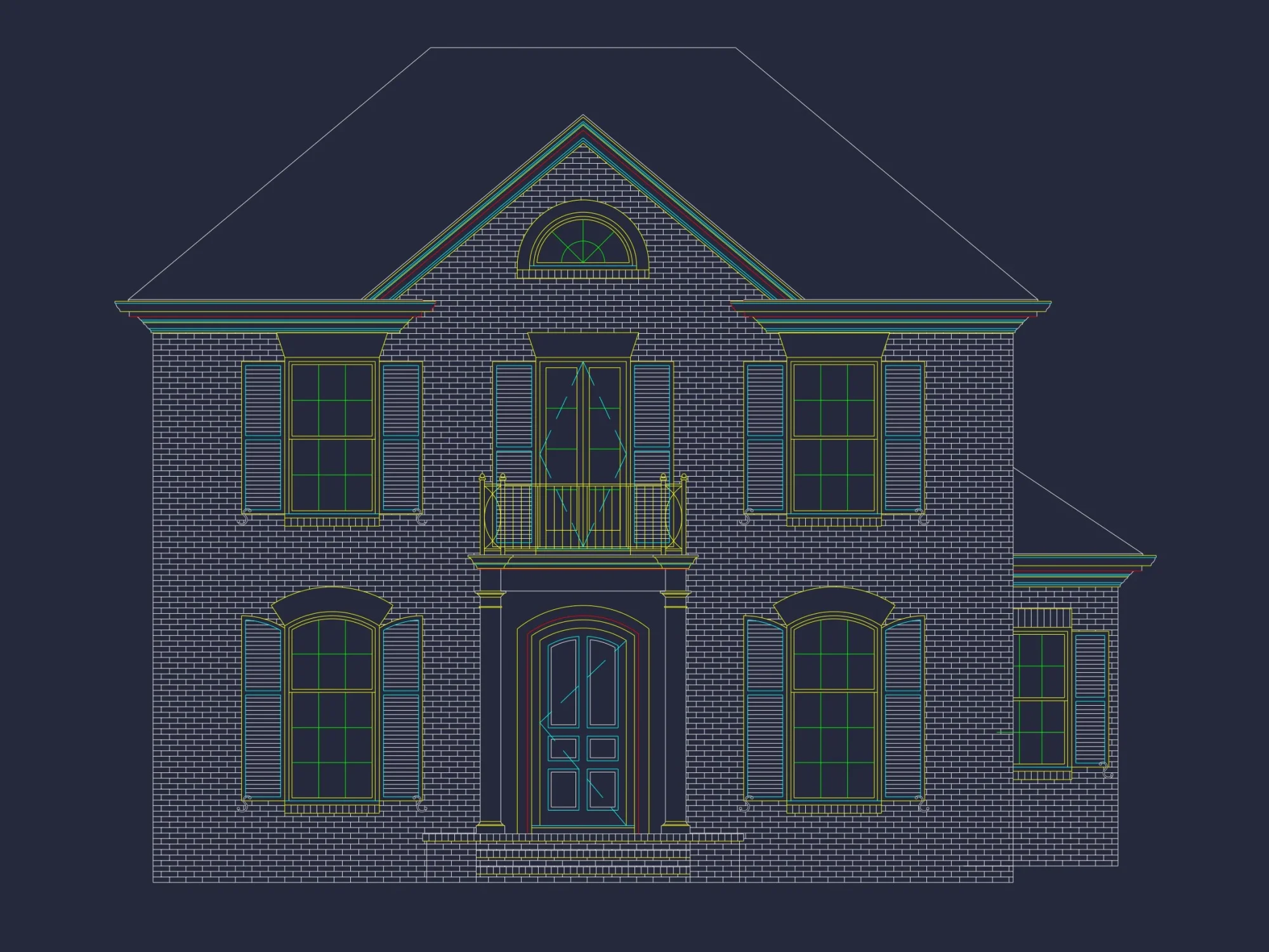 Elegant house Floor Plan with CAD Architecture Designs