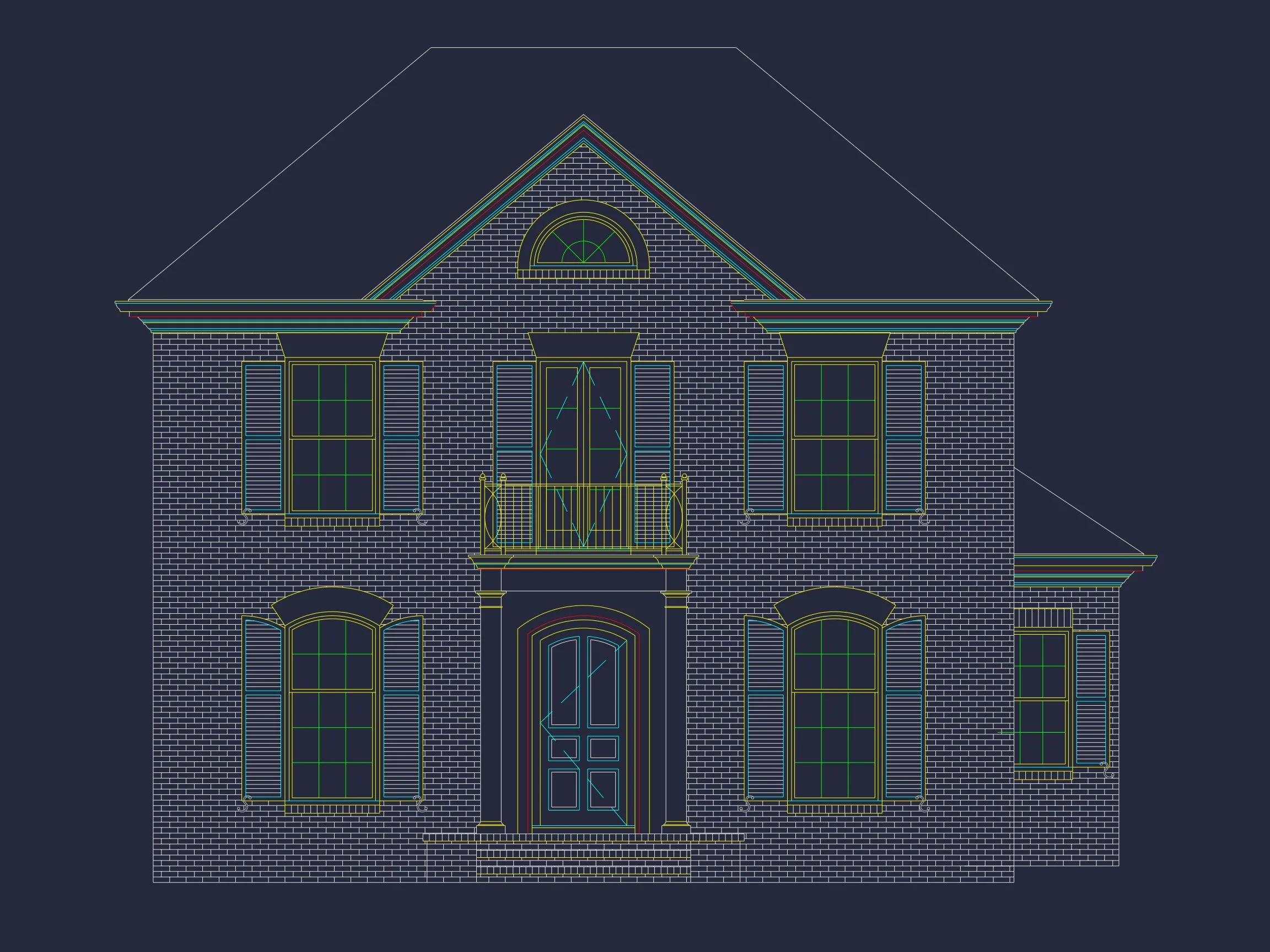 Elegant house Floor Plan with CAD Architecture Designs