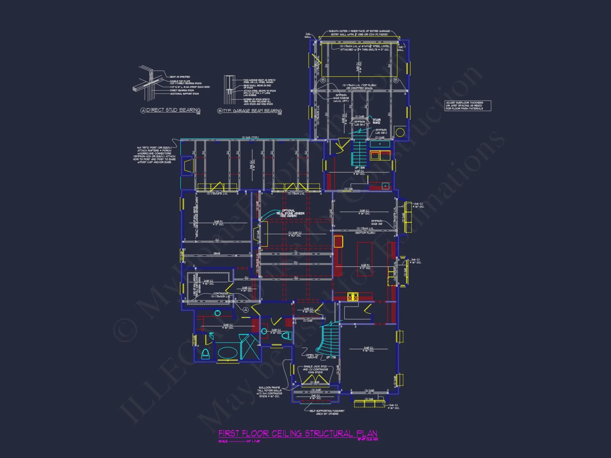 Elegant house Floor Plan with Blueprint Designs in CAD