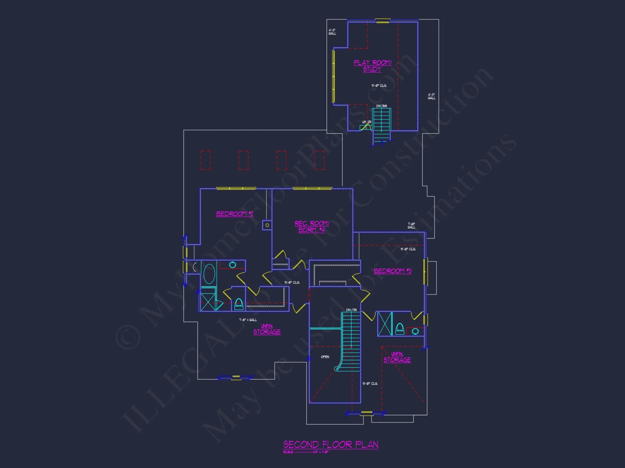 Elegant house Floor Plan with Blueprint Designs in CAD