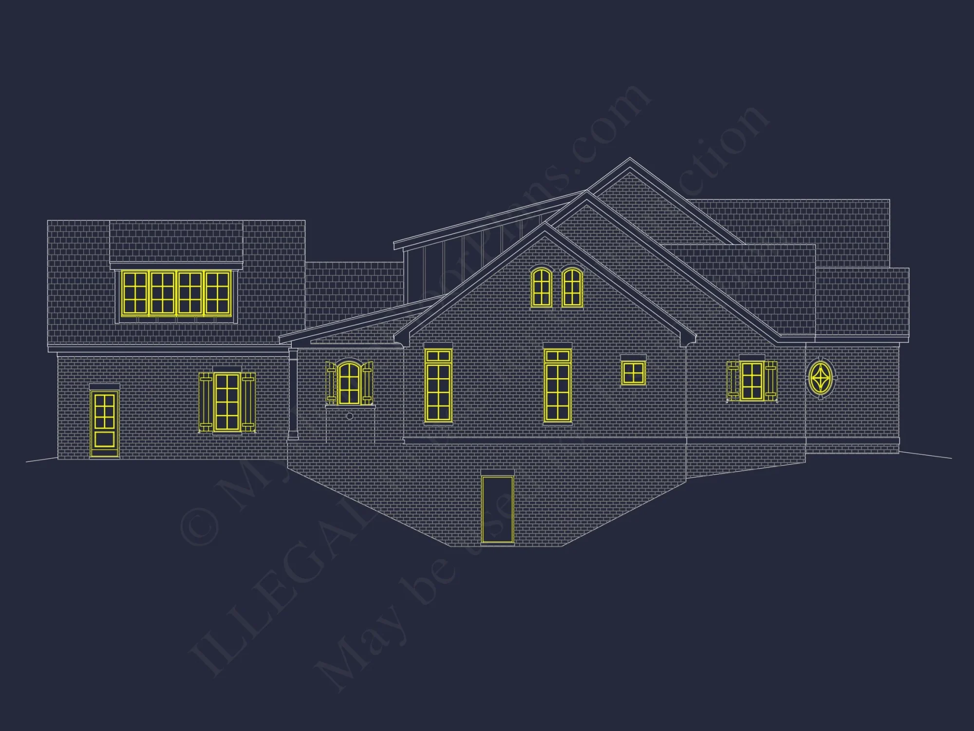 Elegant house Floor Plan with Blueprint Designs in CAD