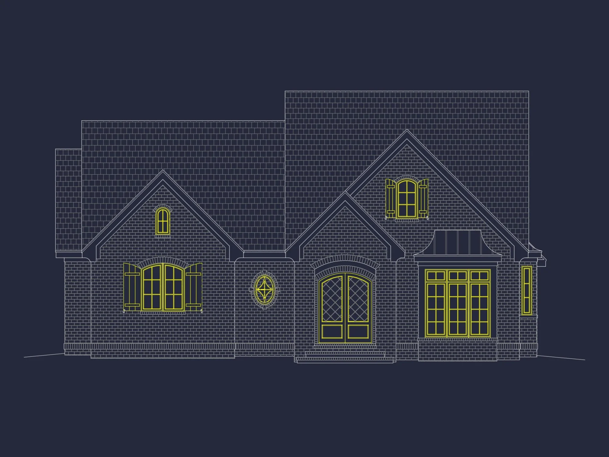 Elegant house Floor Plan with Blueprint Designs in CAD