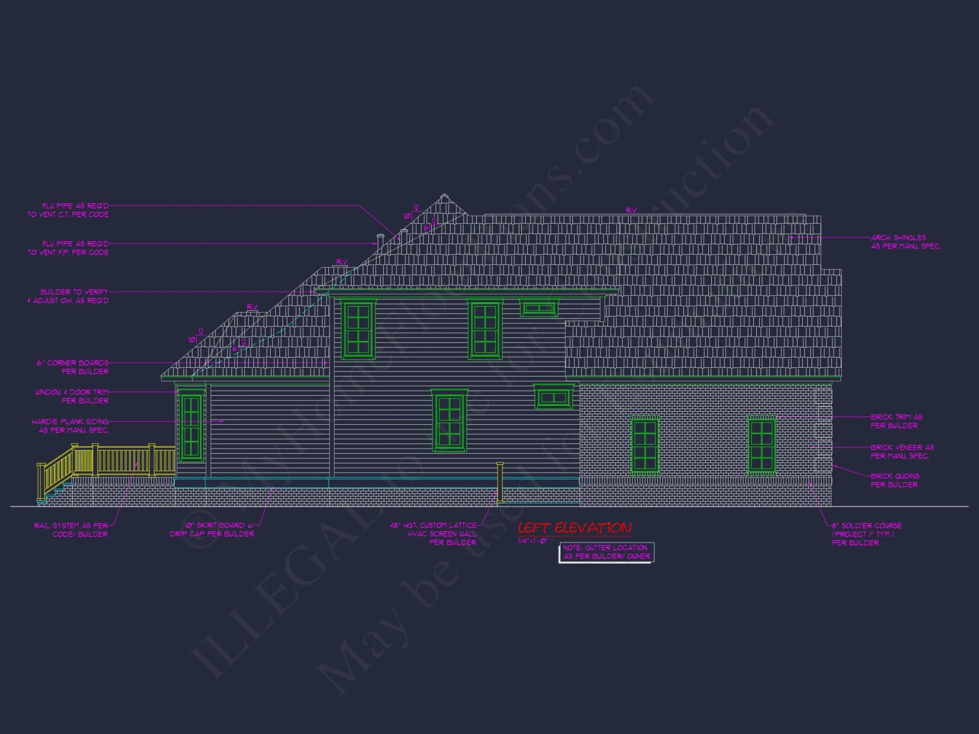 Coastal Cottage house Floor Plan: 3-Bed, 3-Bath, CAD