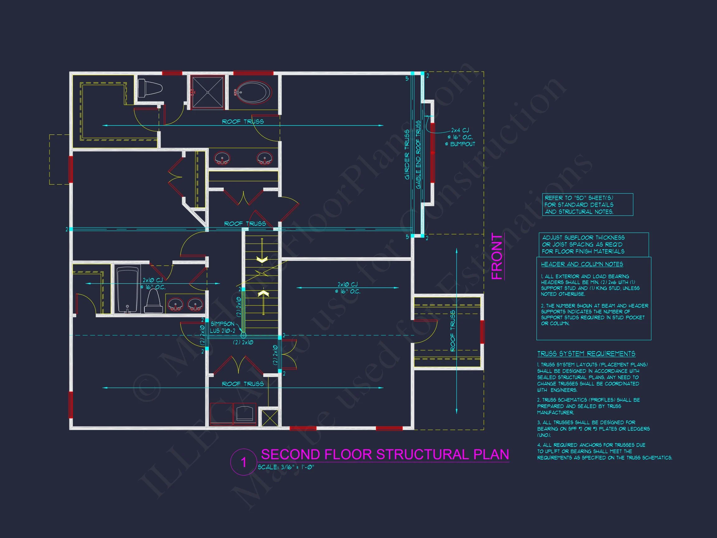 Craftsman house Floor Plan with 2.5 Story Designs & CAD Files