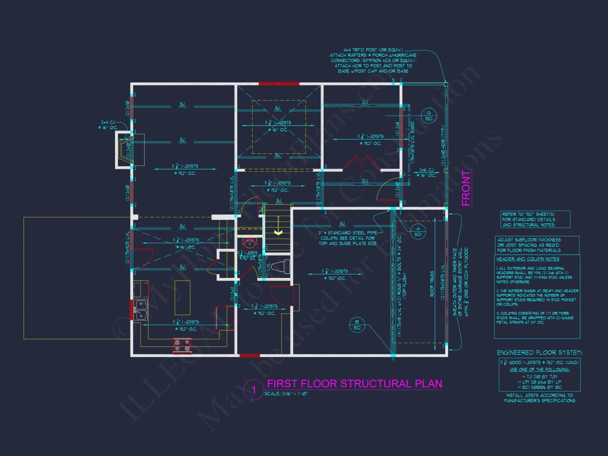 Craftsman house Floor Plan with 2.5 Story Designs & CAD Files