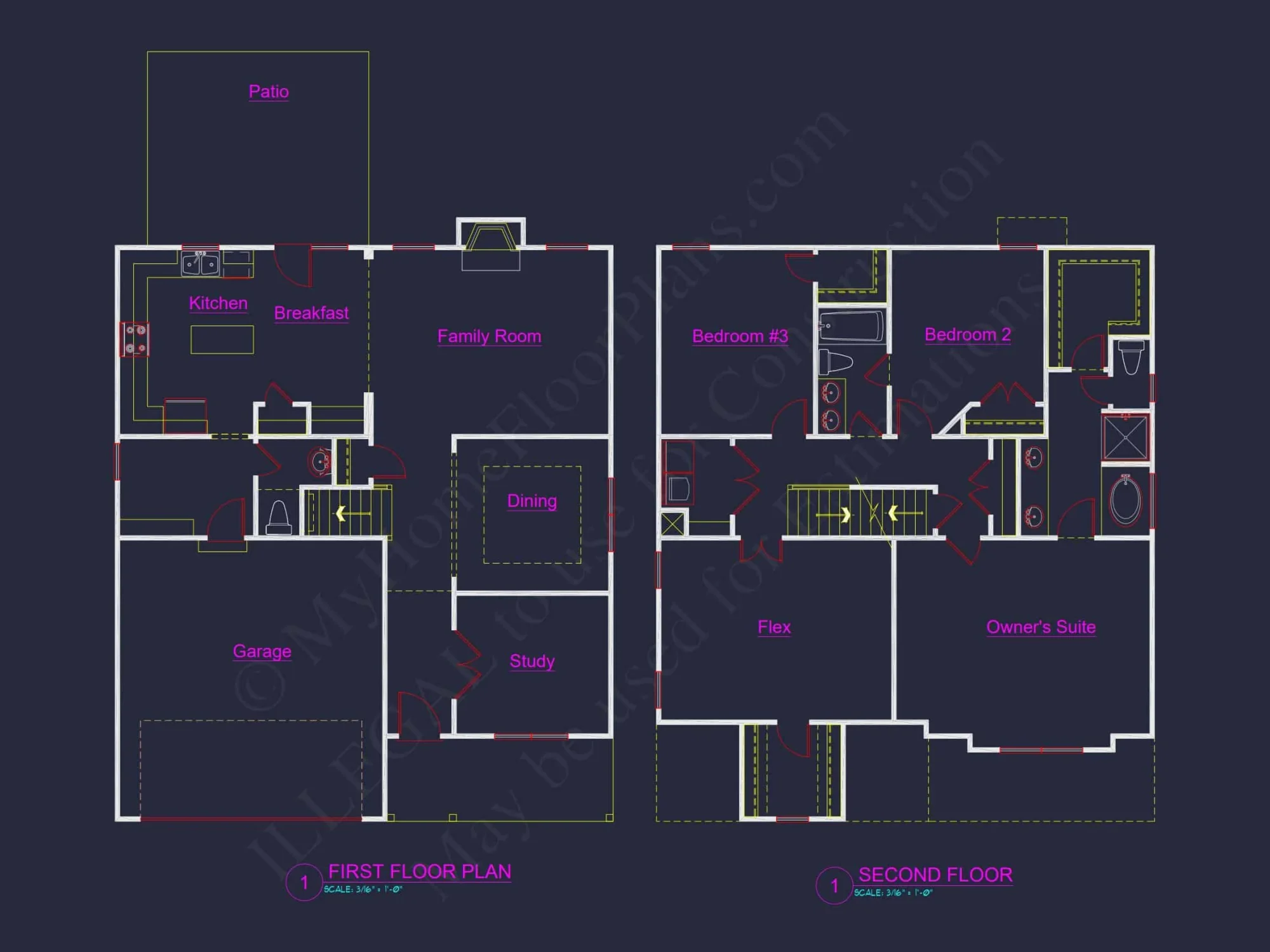 Craftsman house Floor Plan with 2.5 Story Designs & CAD Files
