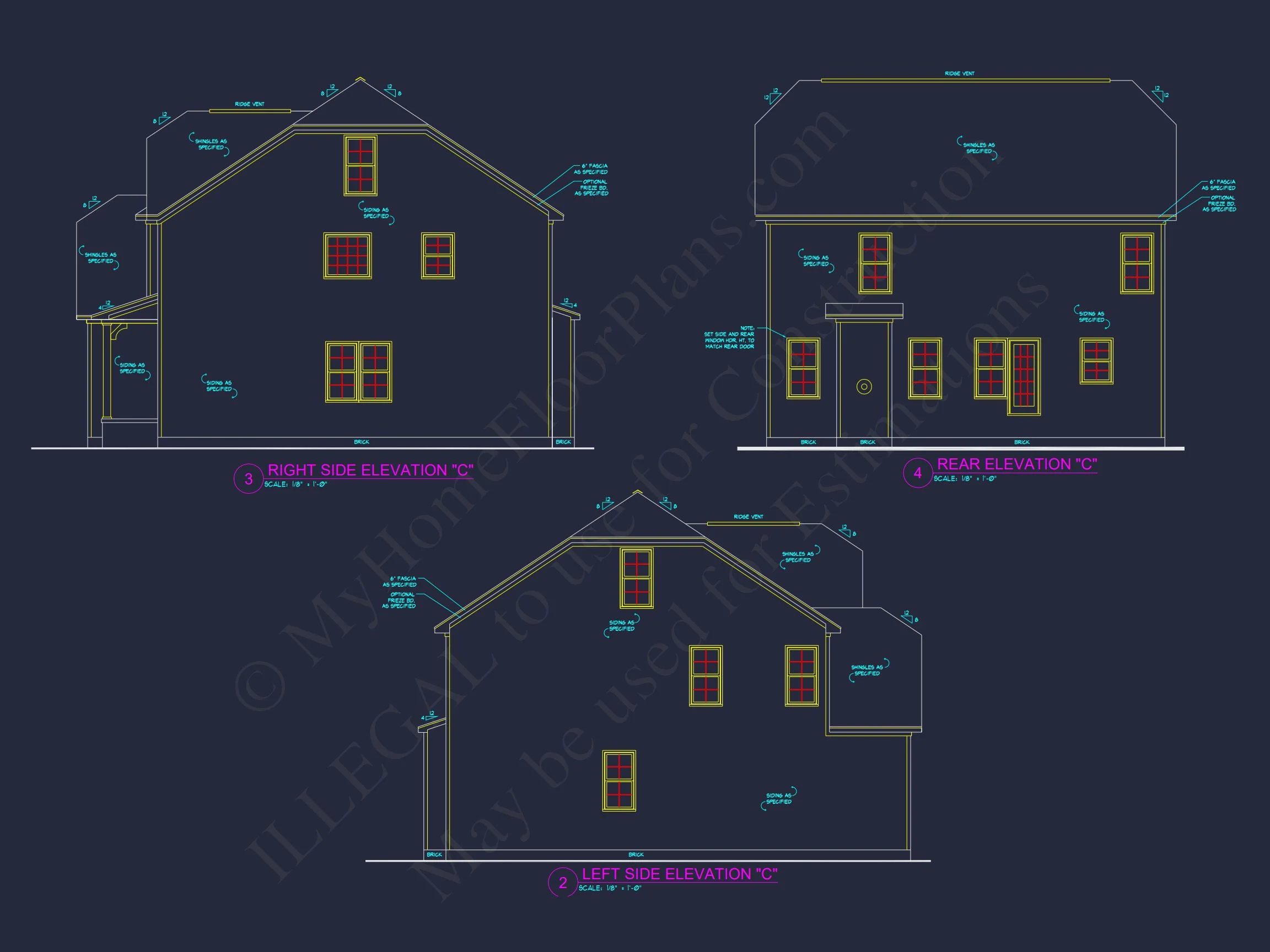 Craftsman house Floor Plan with 2.5 Story Designs & CAD Files