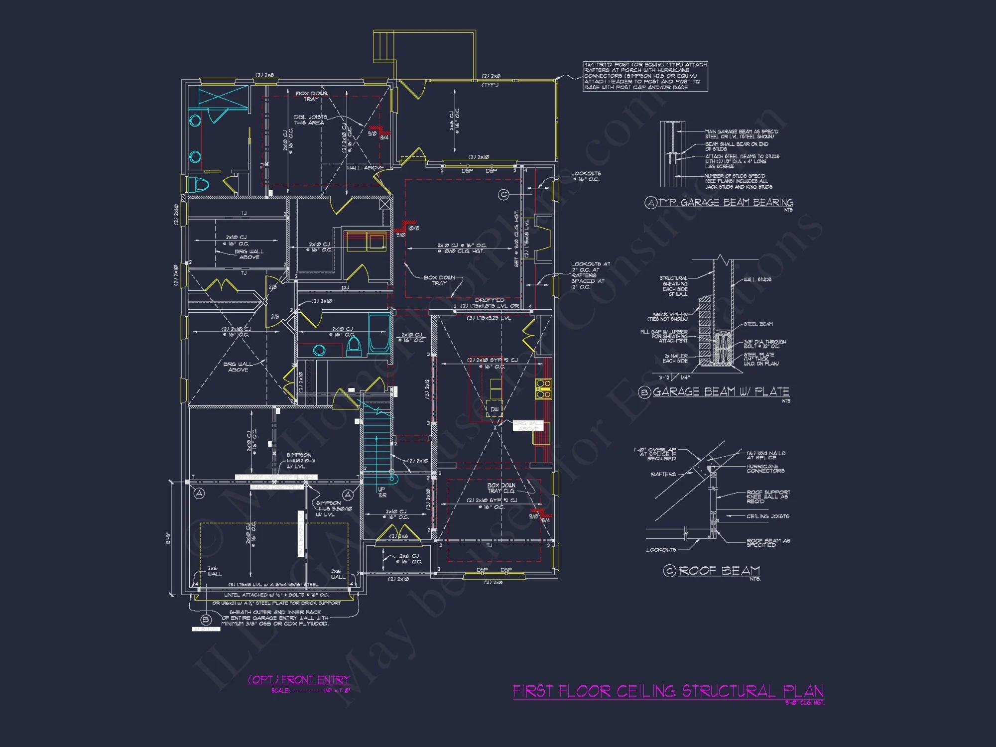 "1.5 story French Provincial house plan CAD blueprint designs"