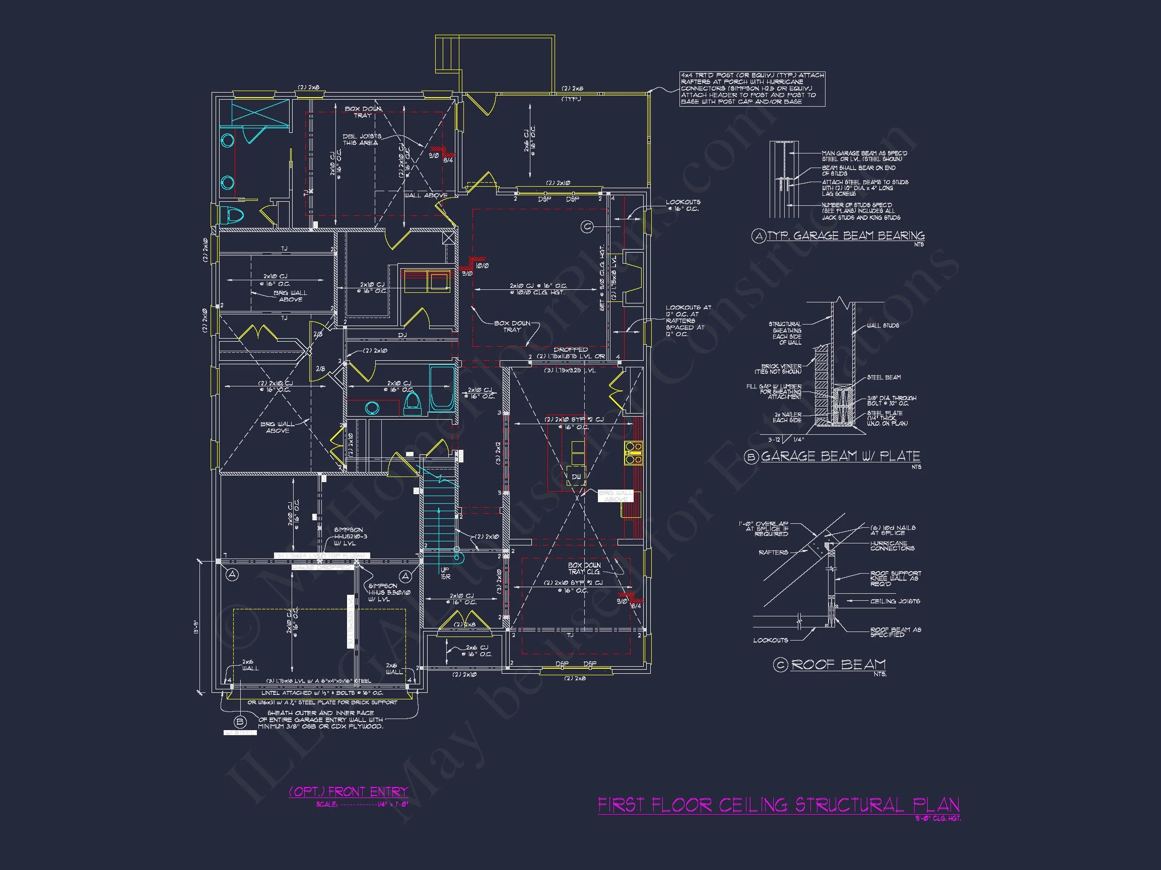 12-1046 HOUSE PLAN - French Provincial House Plan - 1.5 Story CAD Blueprint Designs 62 "1.5 story French Provincial house plan CAD blueprint designs"