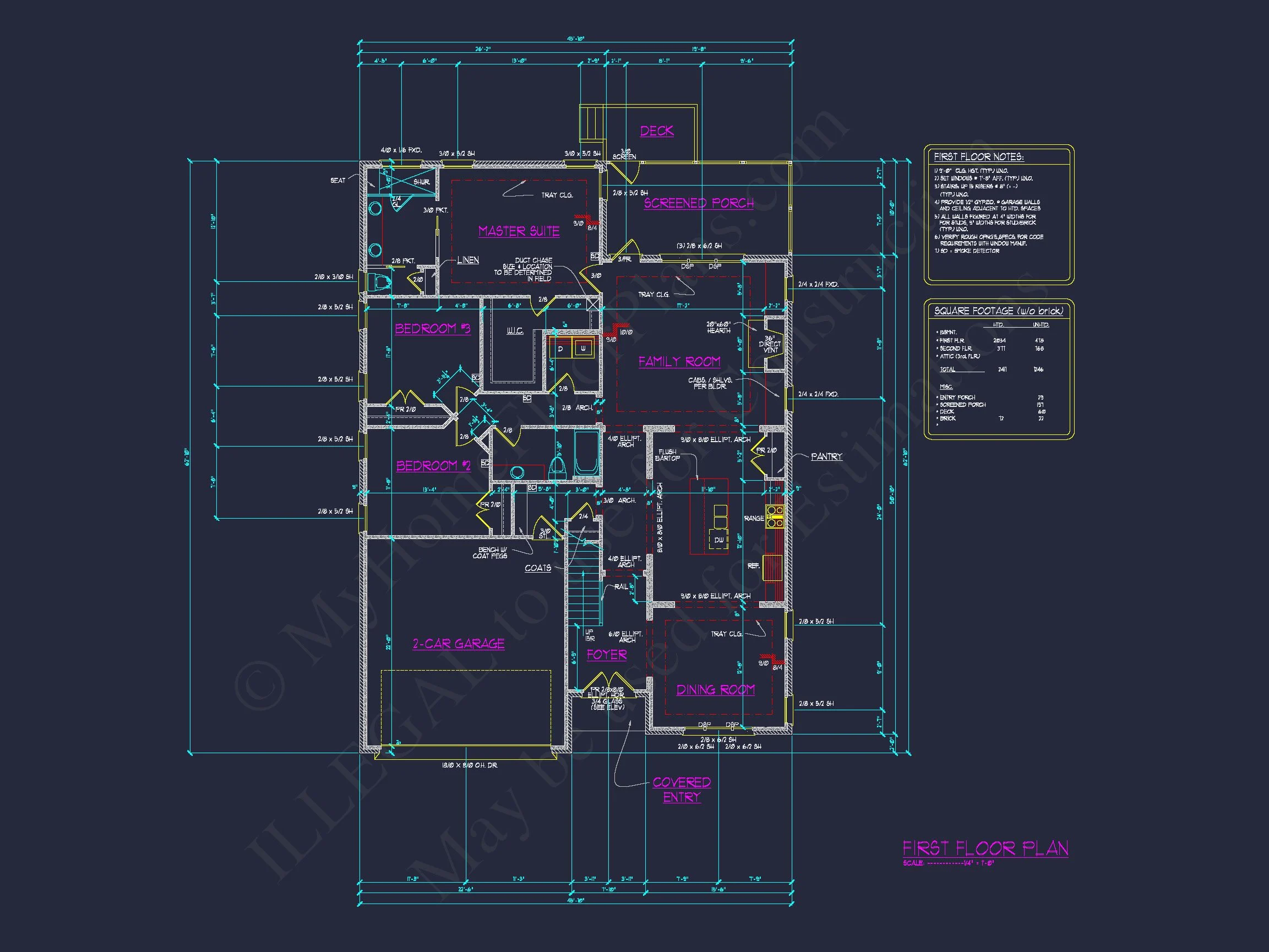 12-1046 HOUSE PLAN - French Provincial House Plan - 1.5 Story CAD Blueprint Designs 60 "Blueprint designs of a 1.5 story French Provincial house plan"
