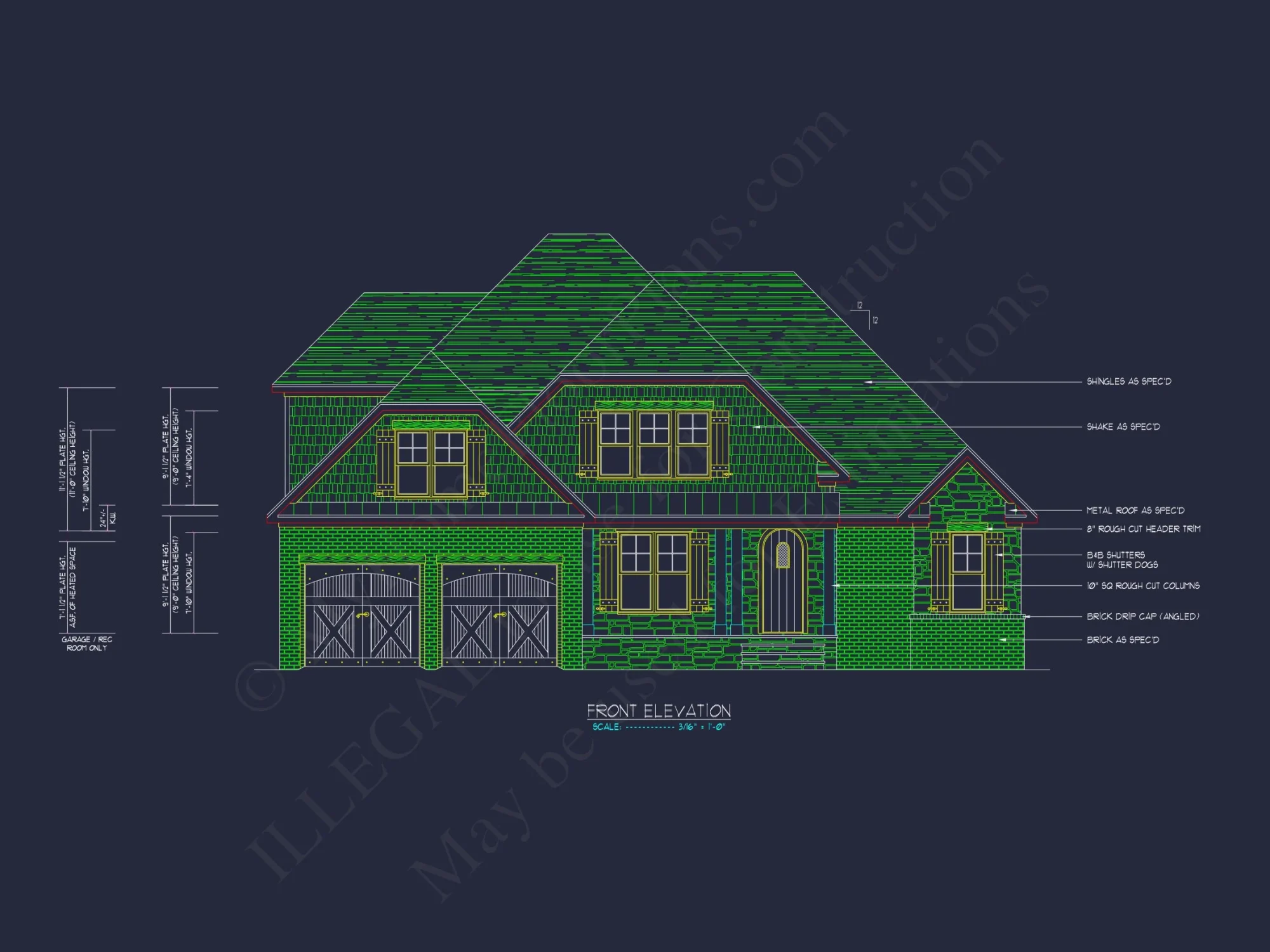 Modern Craftsman house Plan: Designer CAD Floor Plans & Blueprint