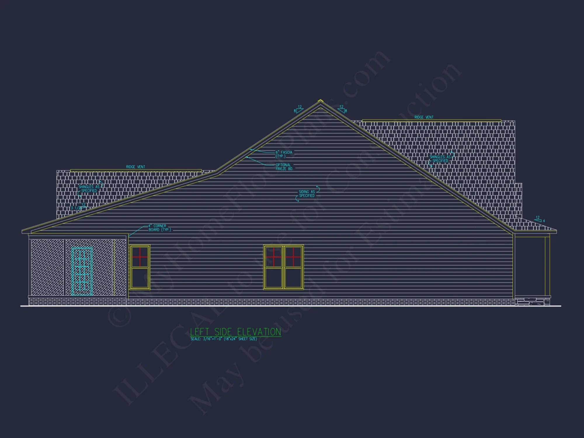 Modern house Plan with Floor Plan, CAD Blueprint & Designs
