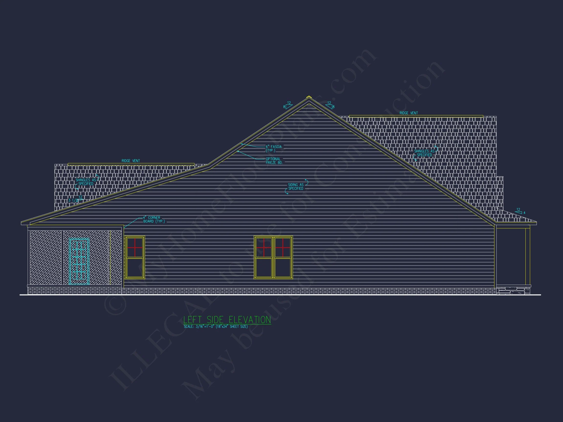 Modern house Plan with Floor Plan, CAD Blueprint & Designs