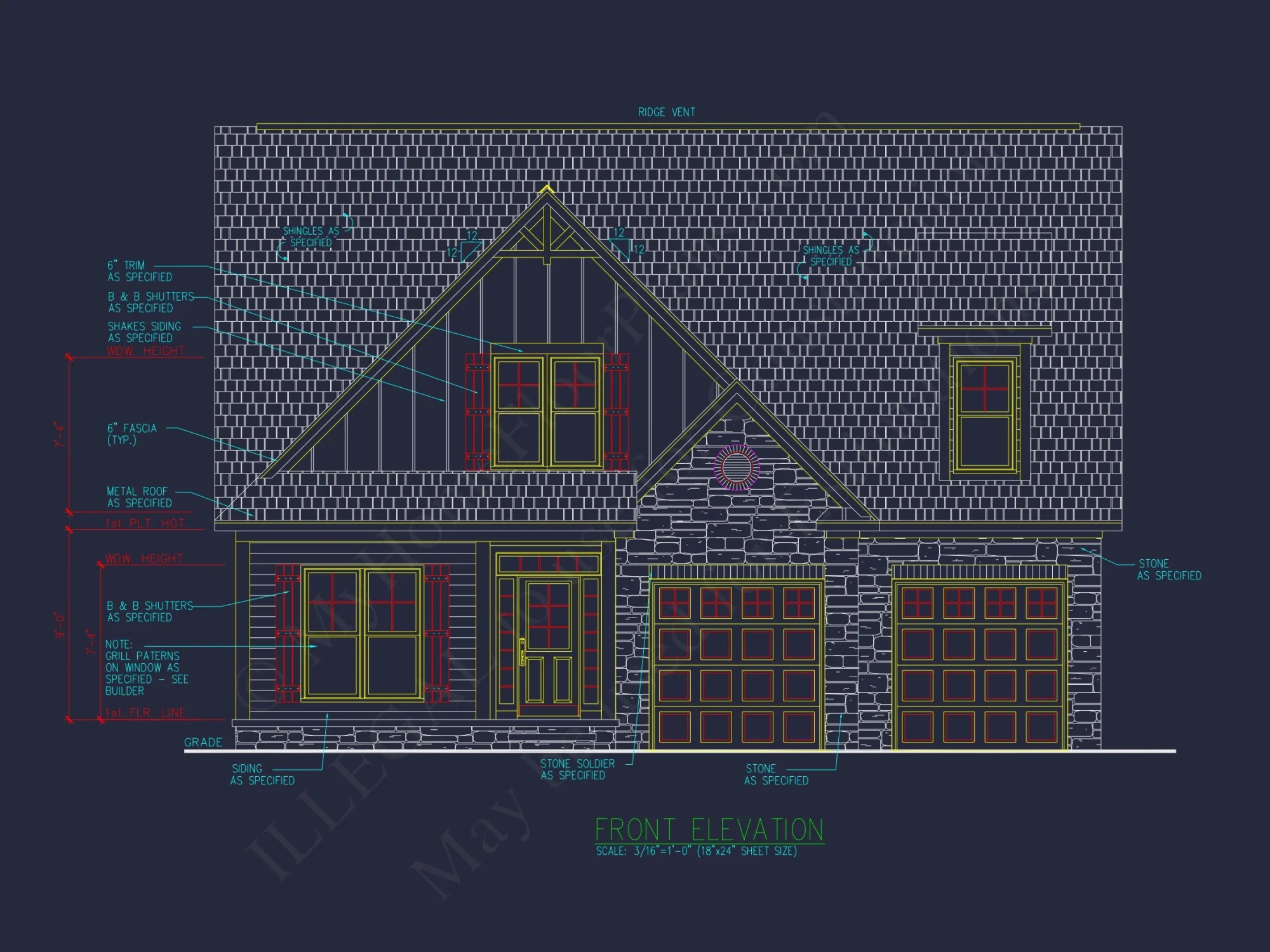 Modern house Plan with Floor Plan, CAD Blueprint & Designs