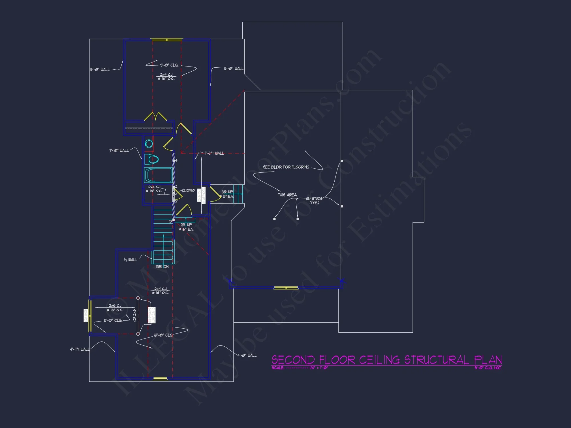 Stunning house Floor Plan: 4-Bedroom CAD Architectural Designs