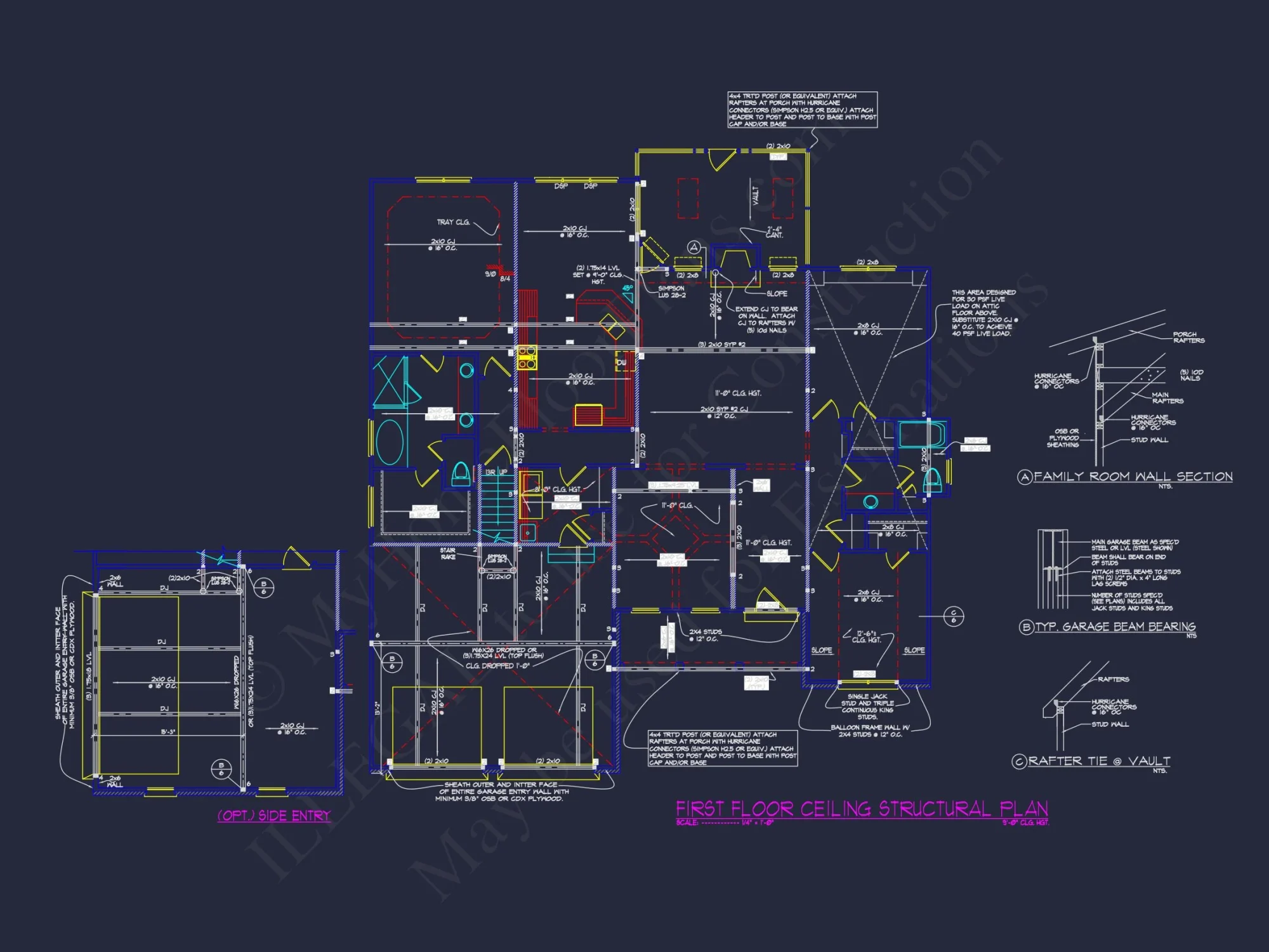 Stunning house Floor Plan: 4-Bedroom CAD Architectural Designs