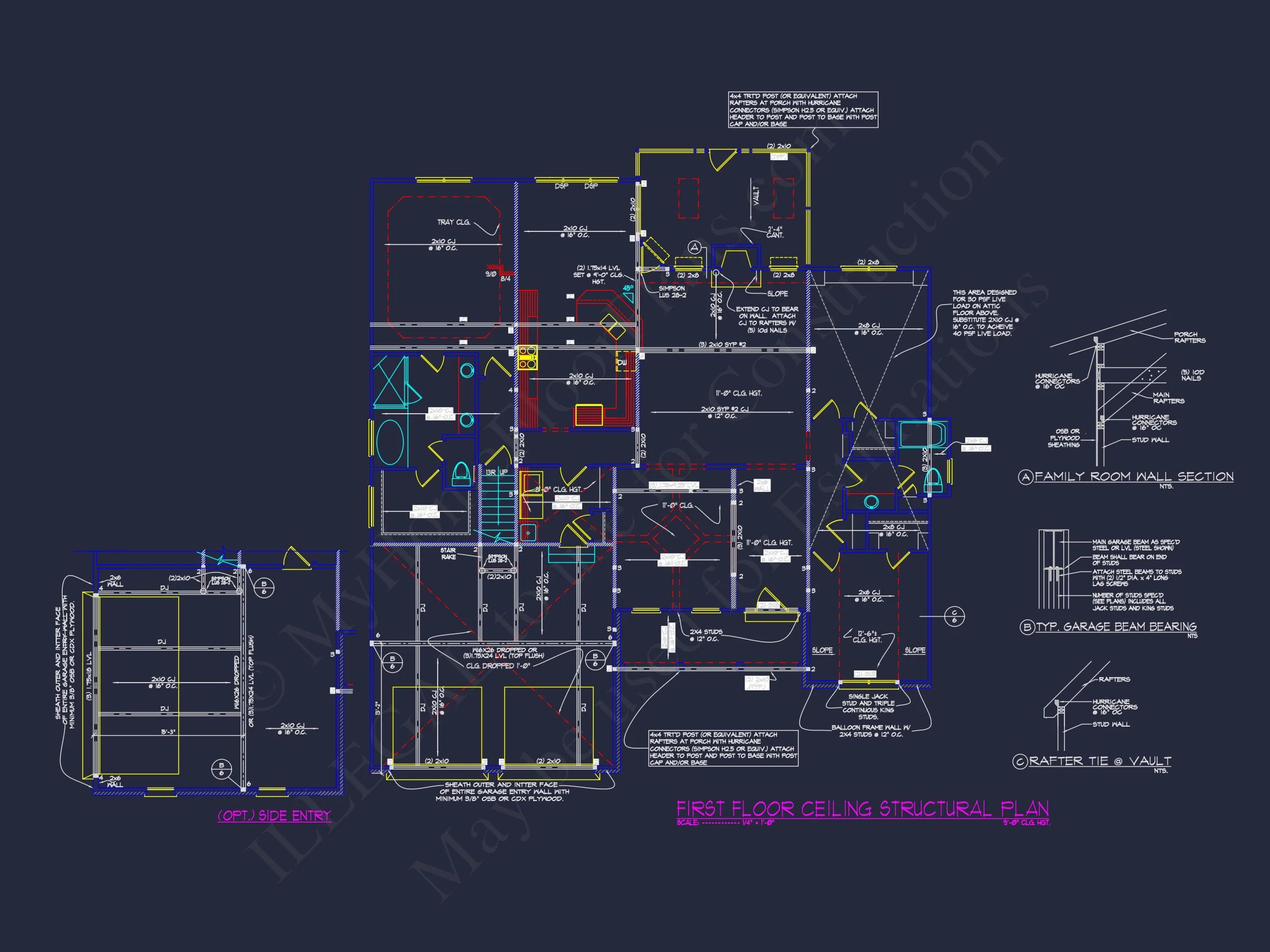Stunning house Floor Plan: 4-Bedroom CAD Architectural Designs