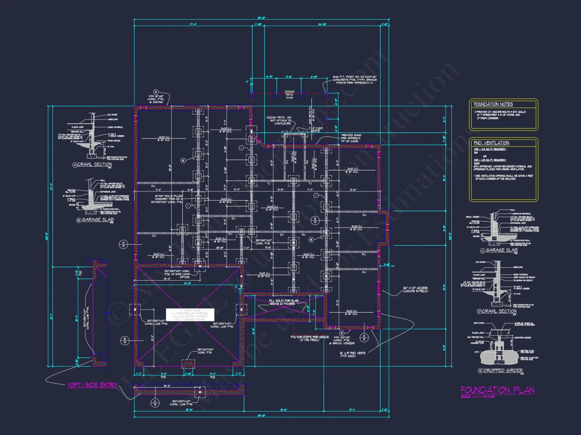 Stunning house Floor Plan: 4-Bedroom CAD Architectural Designs