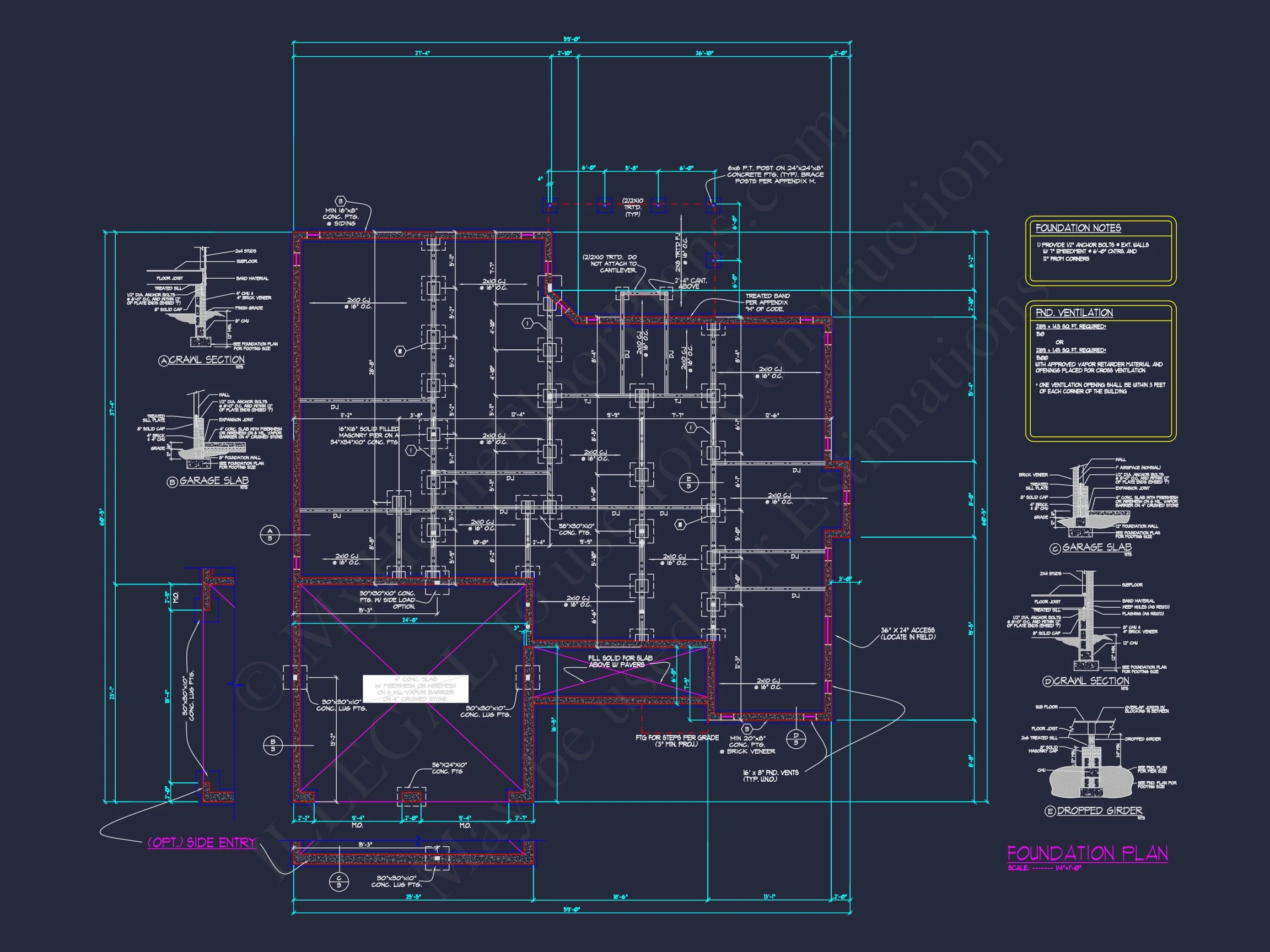 Stunning house Floor Plan: 4-Bedroom CAD Architectural Designs